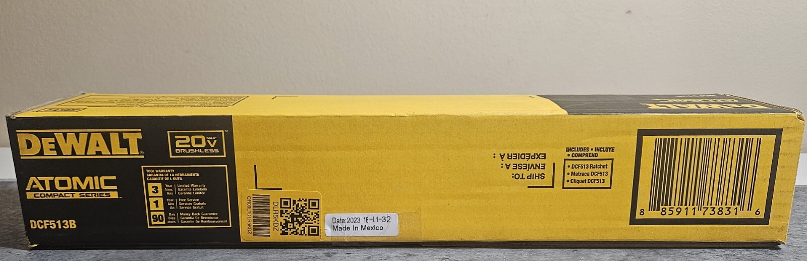 DEWALT ATOMIC COMPACT SERIES 20V MAX Brushless 3/8'' Ratchet DCF513B (Tool Only)