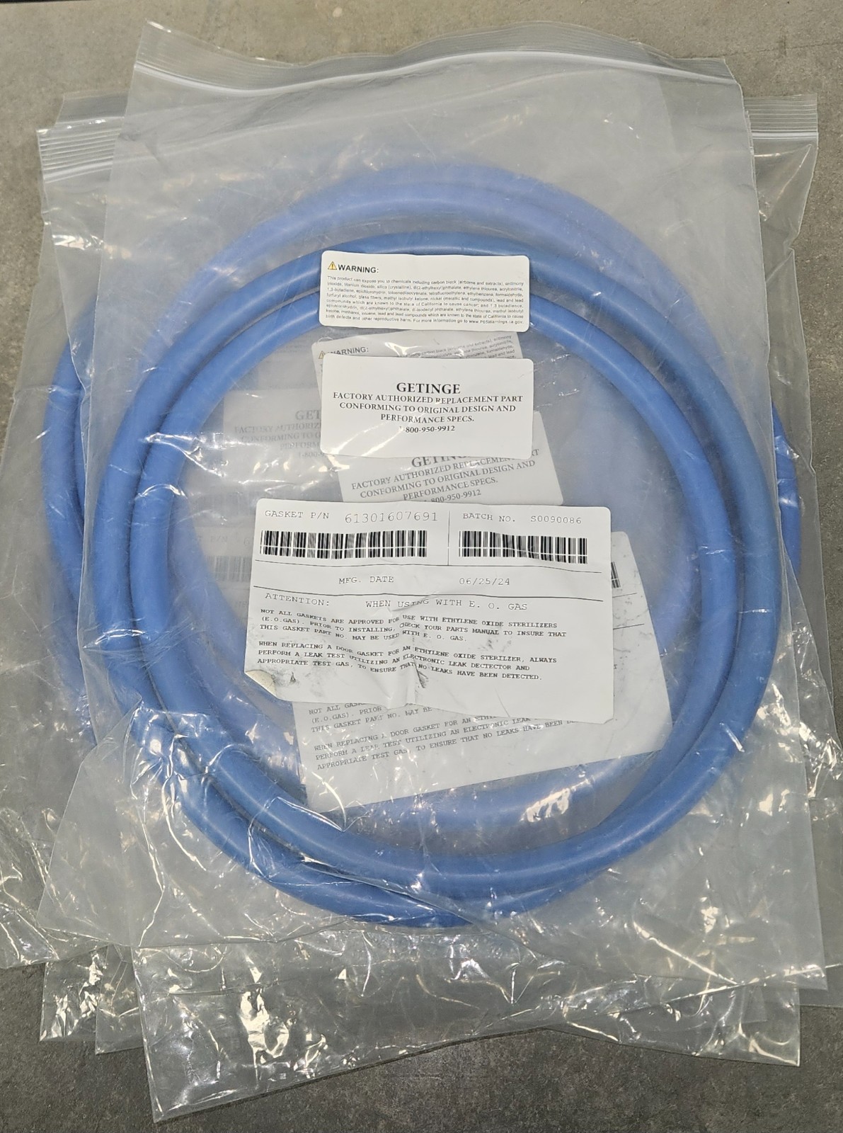 Getinge OEM Sterilizer door gasket 400 series 433 door gasket NEW 61301607691