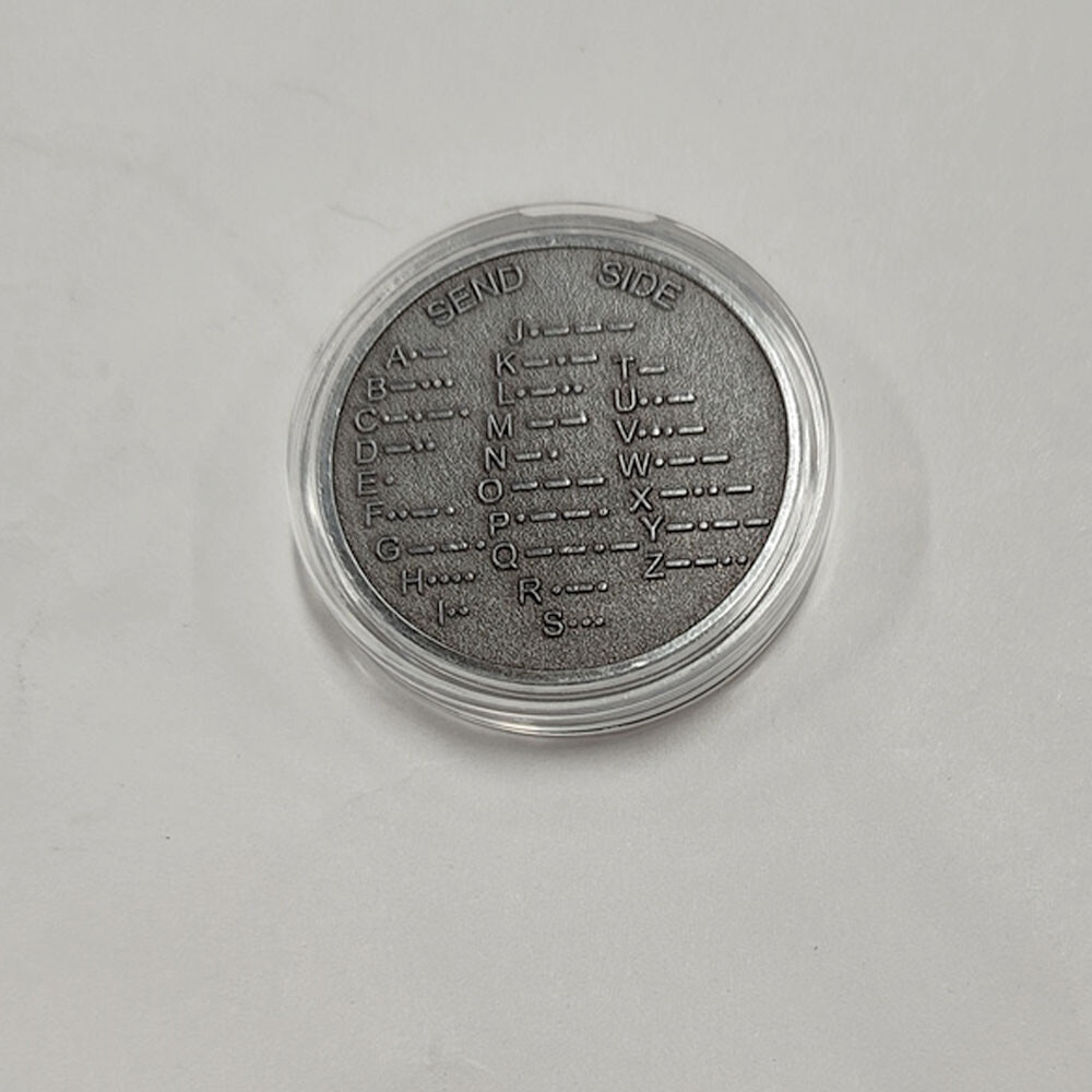 CW Morse Code Decoder Chart Medal Coin Morse Commemorative Coin Gift Prize NEW