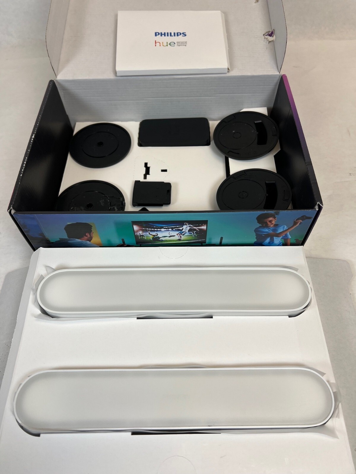 Philips Hue Play White & Color Smart Light, 2 Pack Base kit -White -Used