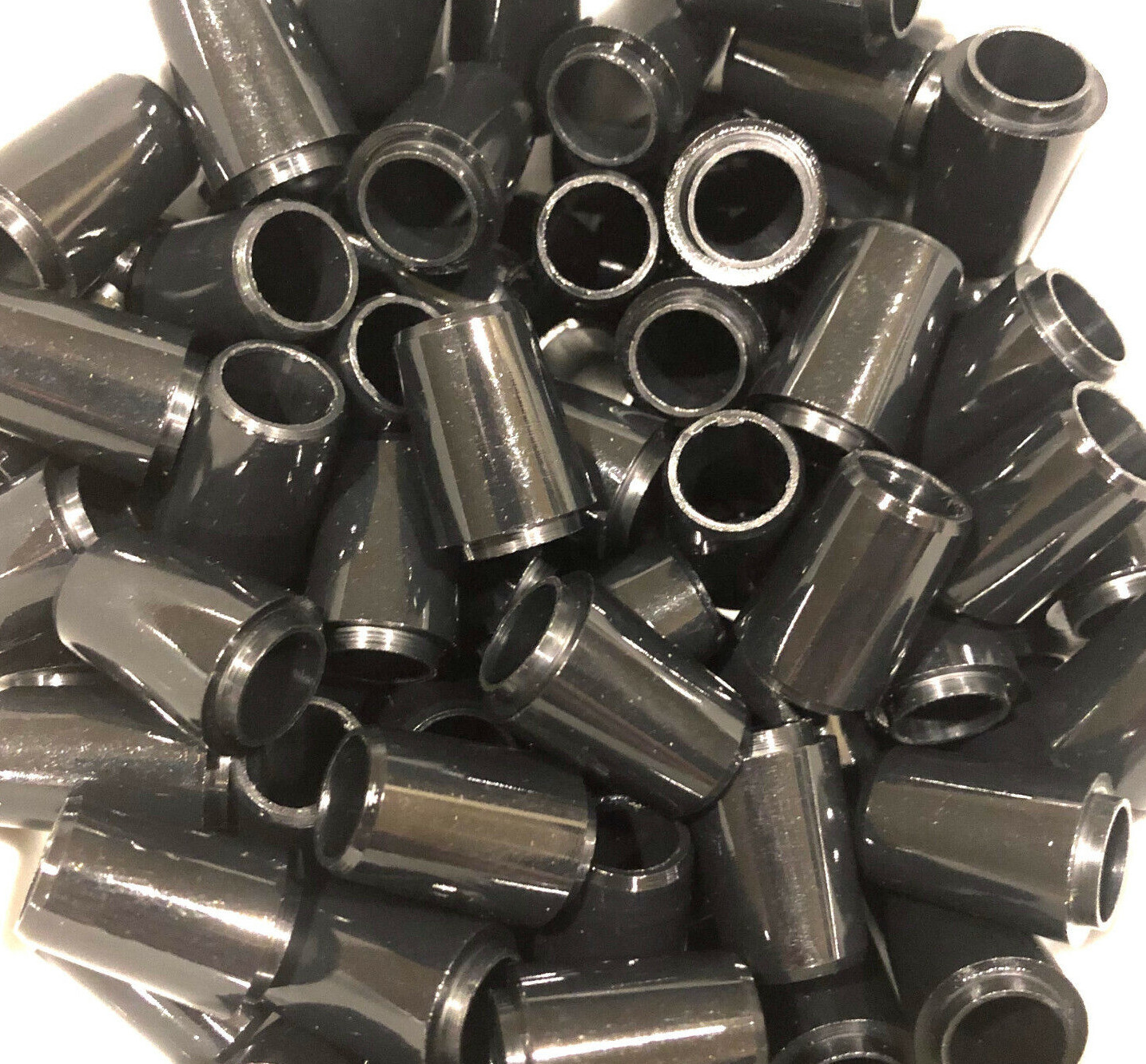 (12) Premium Quality Collared Iron Ferrules Solid Black 0.75" - .355 or .370