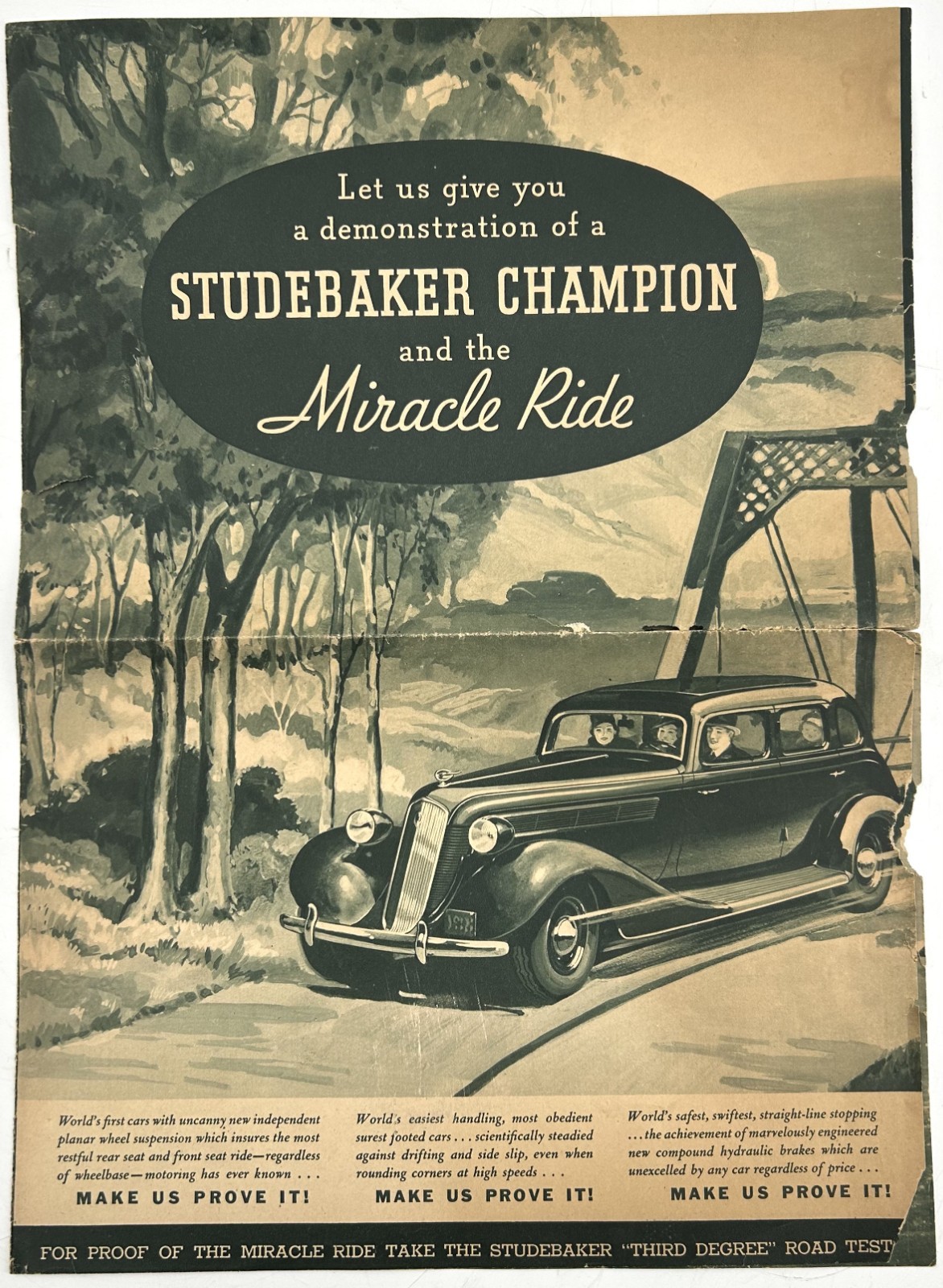 1936 STUDEBAKER Champion and the Miracle Ride Sales Brochure Catalog