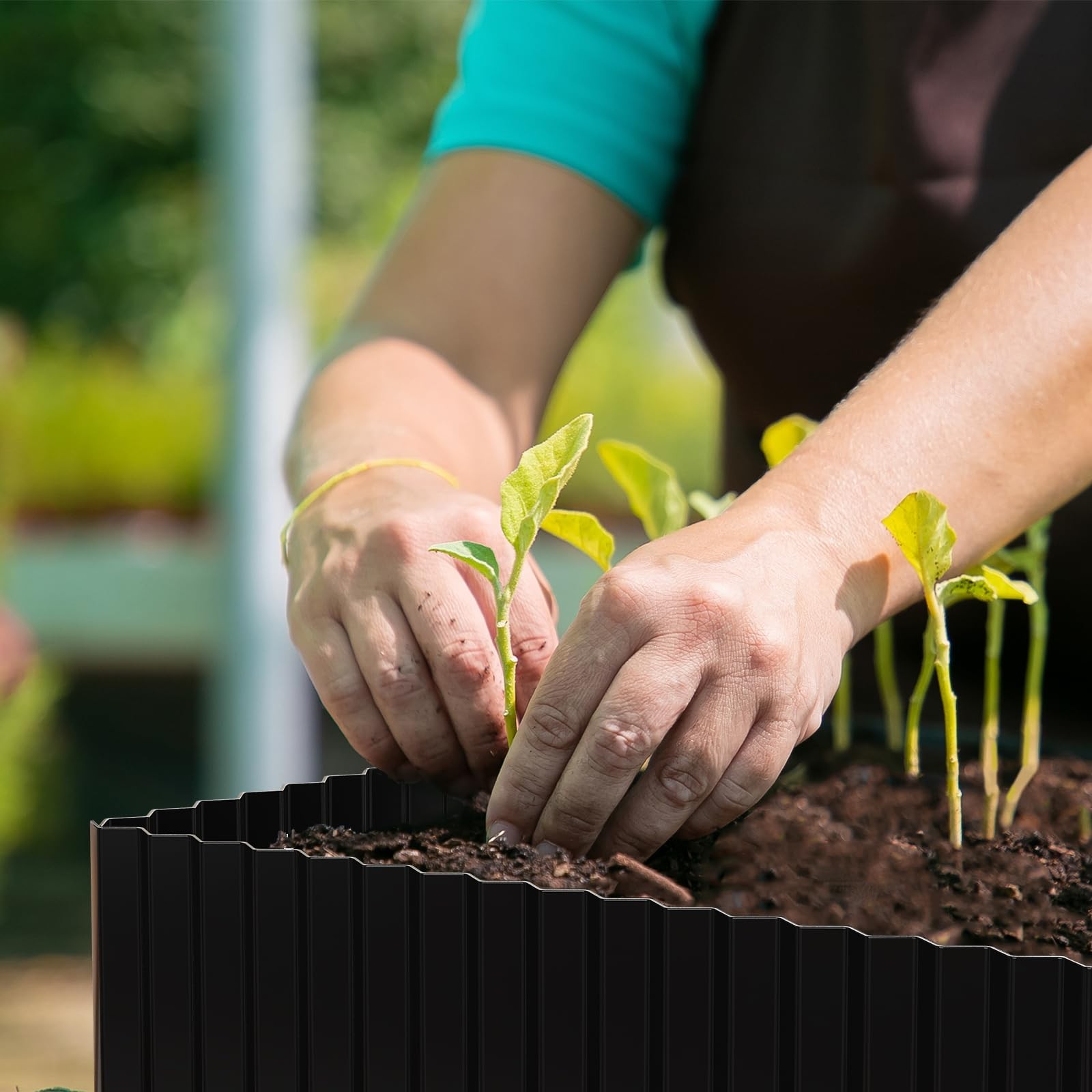 Corrugated Metal Garden Edging,6" x 20' Sturdy Lawn Edging Border,Landscape E...