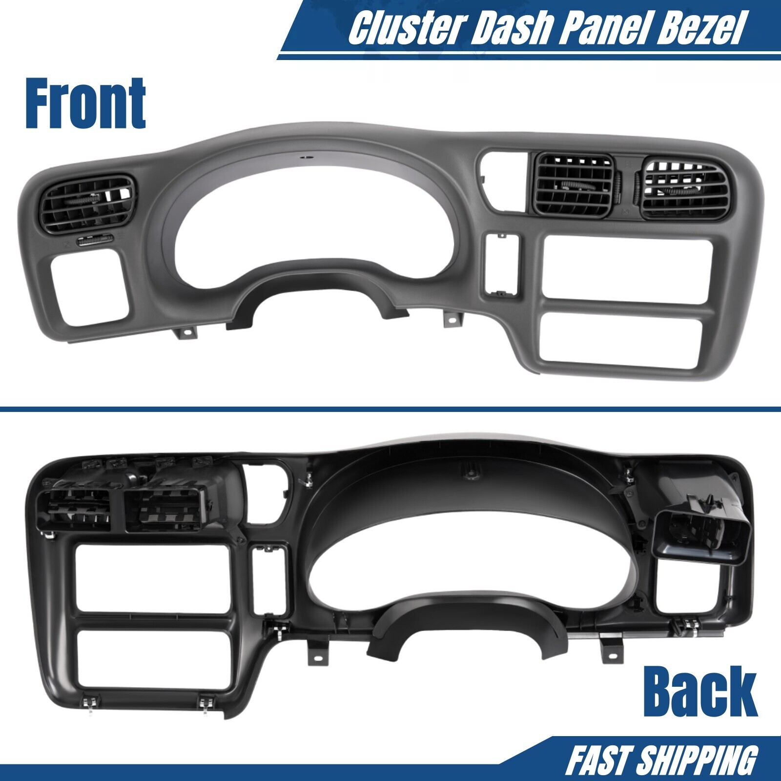 Dash Radio Cluster Bezel Cover Single Din Fit For 98-05 Chevy S10 Blazer Jimmy