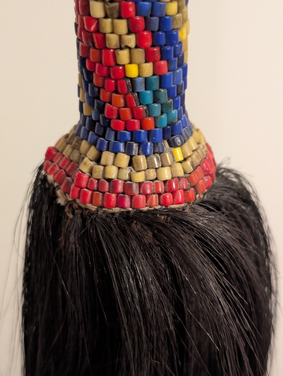 Vintage Yoruba Beaded Irukere Fly Whisk - Nigerian Tribal Art - Ifa Orisha Ase