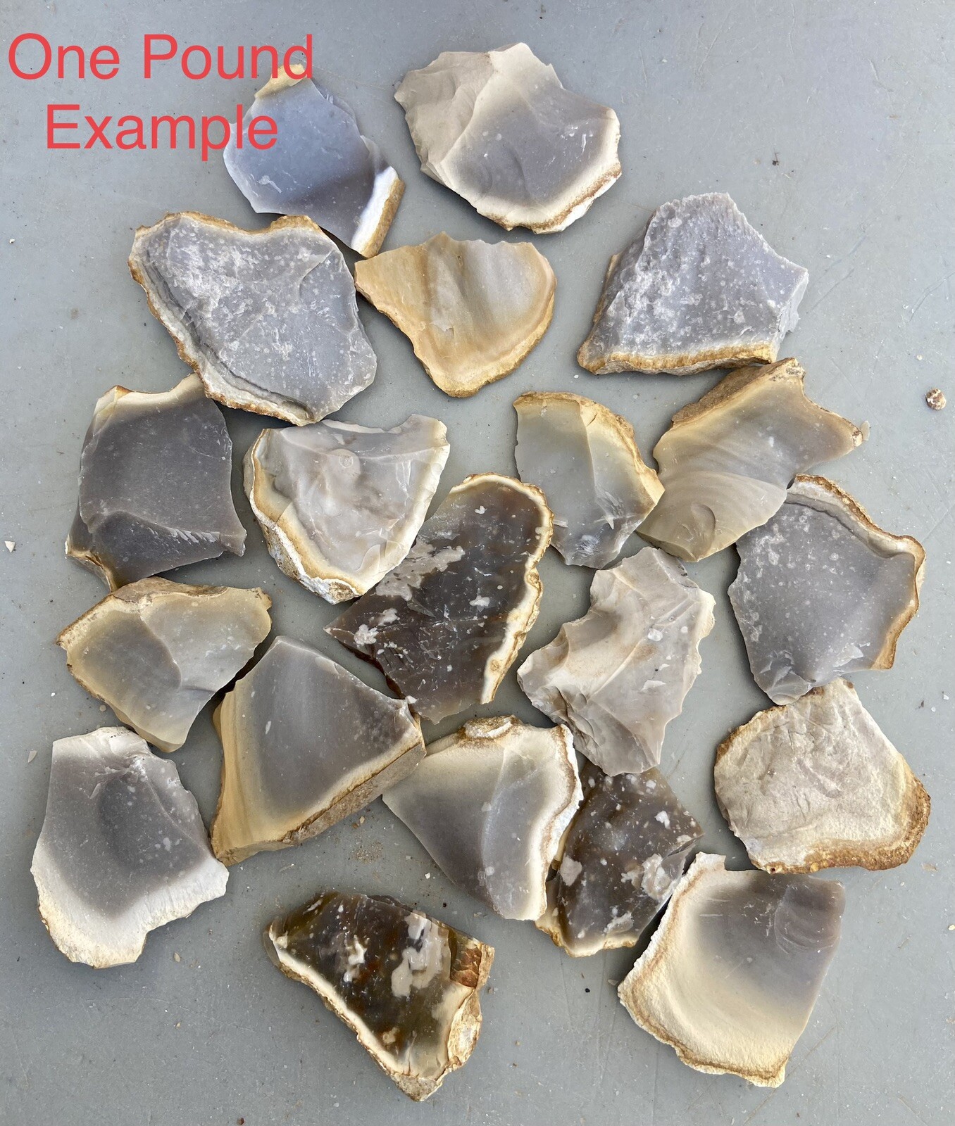 1 Pound-High Quality Chert Spalls-Primitive Fire Starting/Sparking/Flintknapping