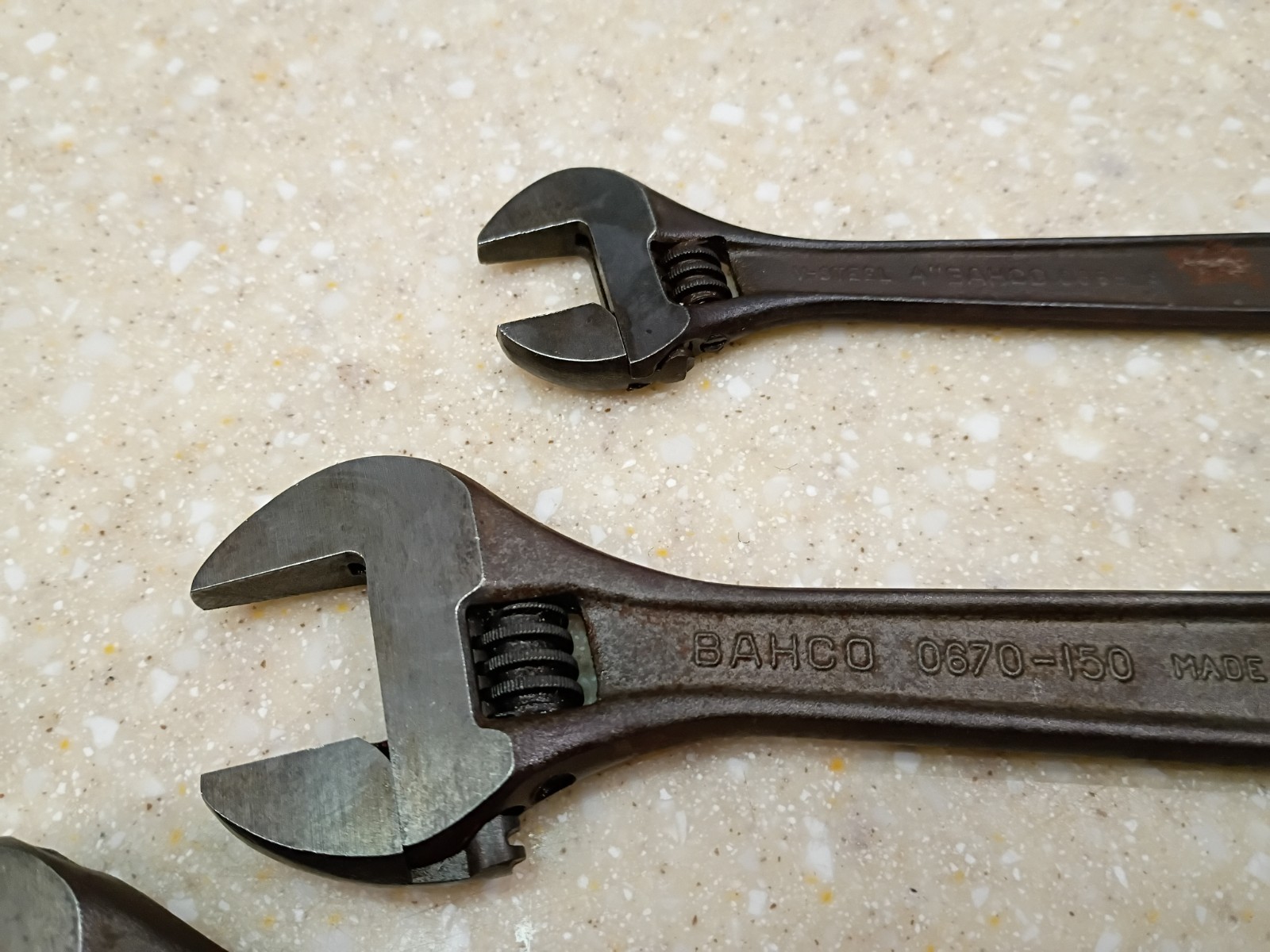 Vintage set of 4 Bahco Sweden Adjustable Wrenches spanner monkey 12" 8" 6" 4"