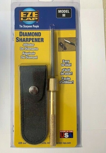 EZE Lap Diamond Products Round Shaft Model M Knife Sharpener With Leather Pouch