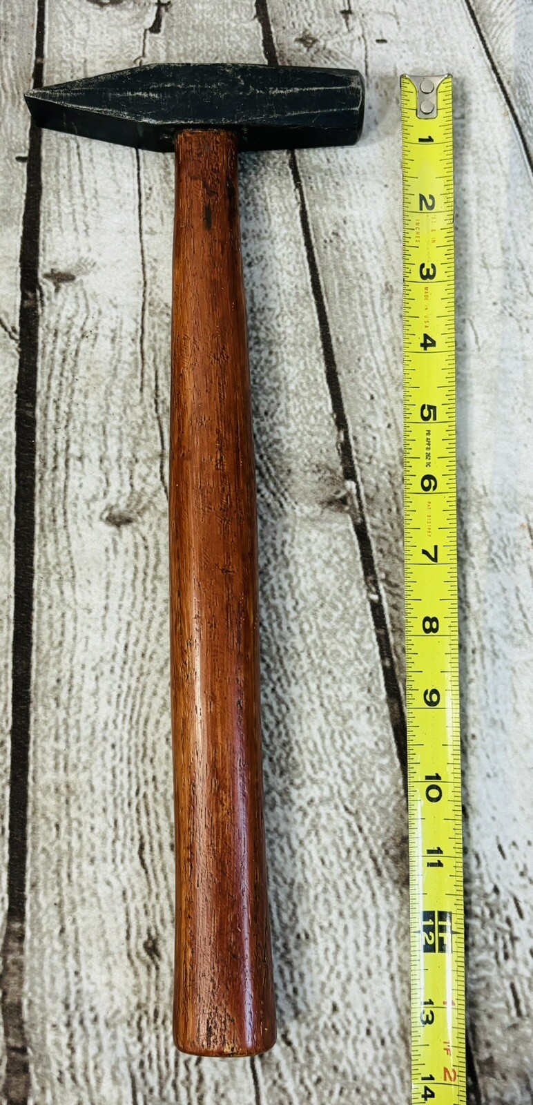 3 Vintage Wood Handled Hammers Stanley 308B Ball Peen, Claw & Cross Peen