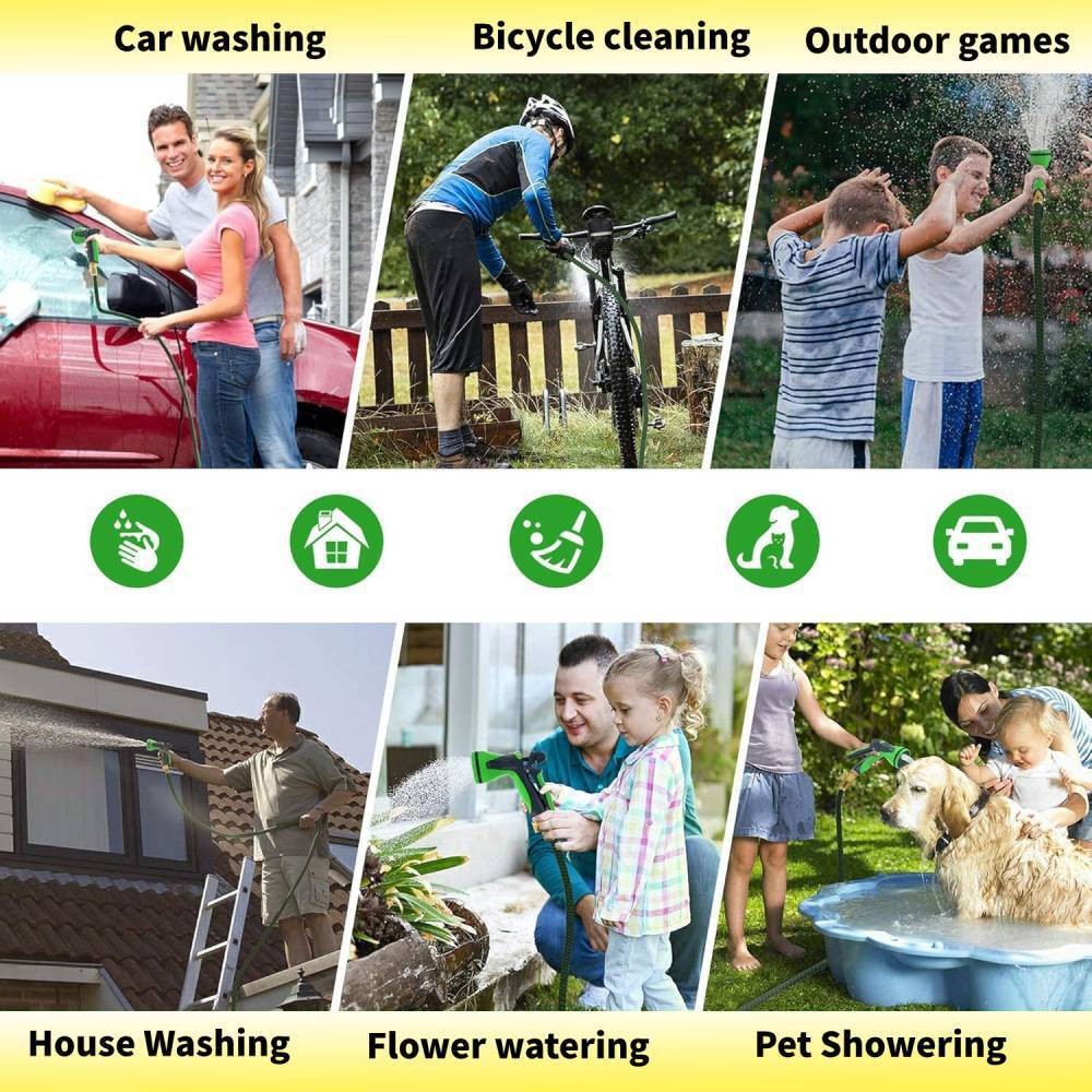 50FT 100FT 4X Stronger Deluxe Heavy Duty Expandable Flexible Garden Water Hose