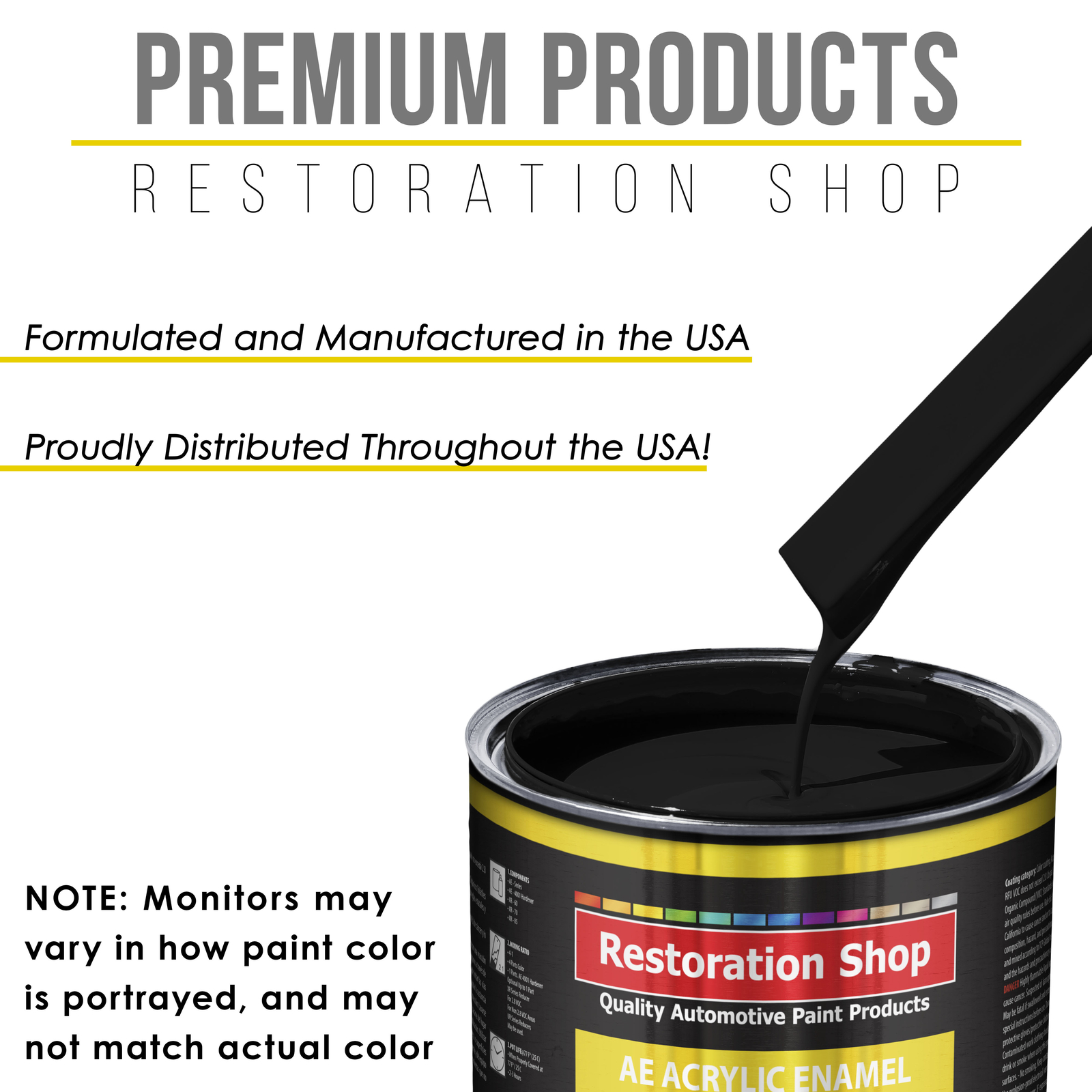 Restoration Shop Super Gloss Jet Black Acrylic Enamel Gallon Kit, Auto Paint