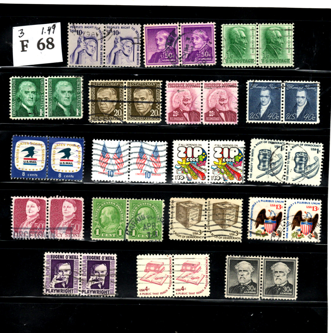 US STAMPS -  PAIRS LOT F 68