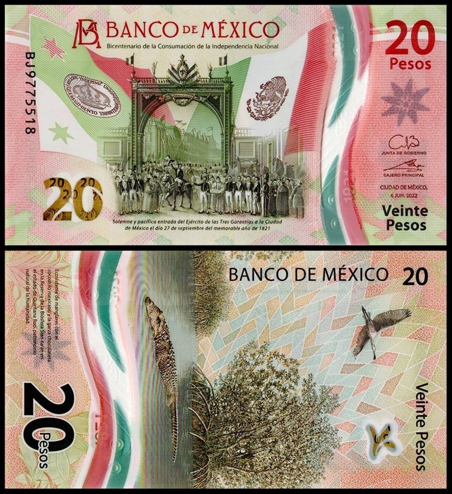Mexico 20 Pesos, 2022, P-132d, UNC, Commemorative, Polymer X 10 PCS