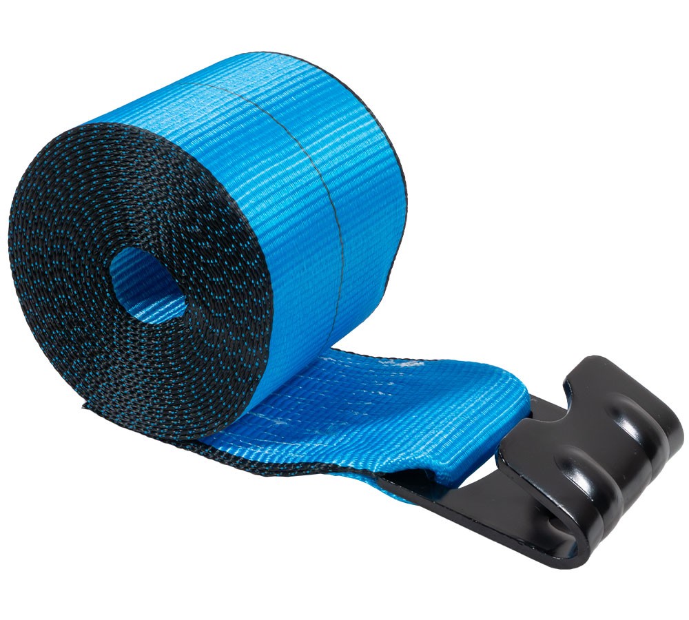 4PK 4"x20' Blue Winch Tie Down Straps w/Flat Hooks WLL# 5400 lbs for Flatbed ...