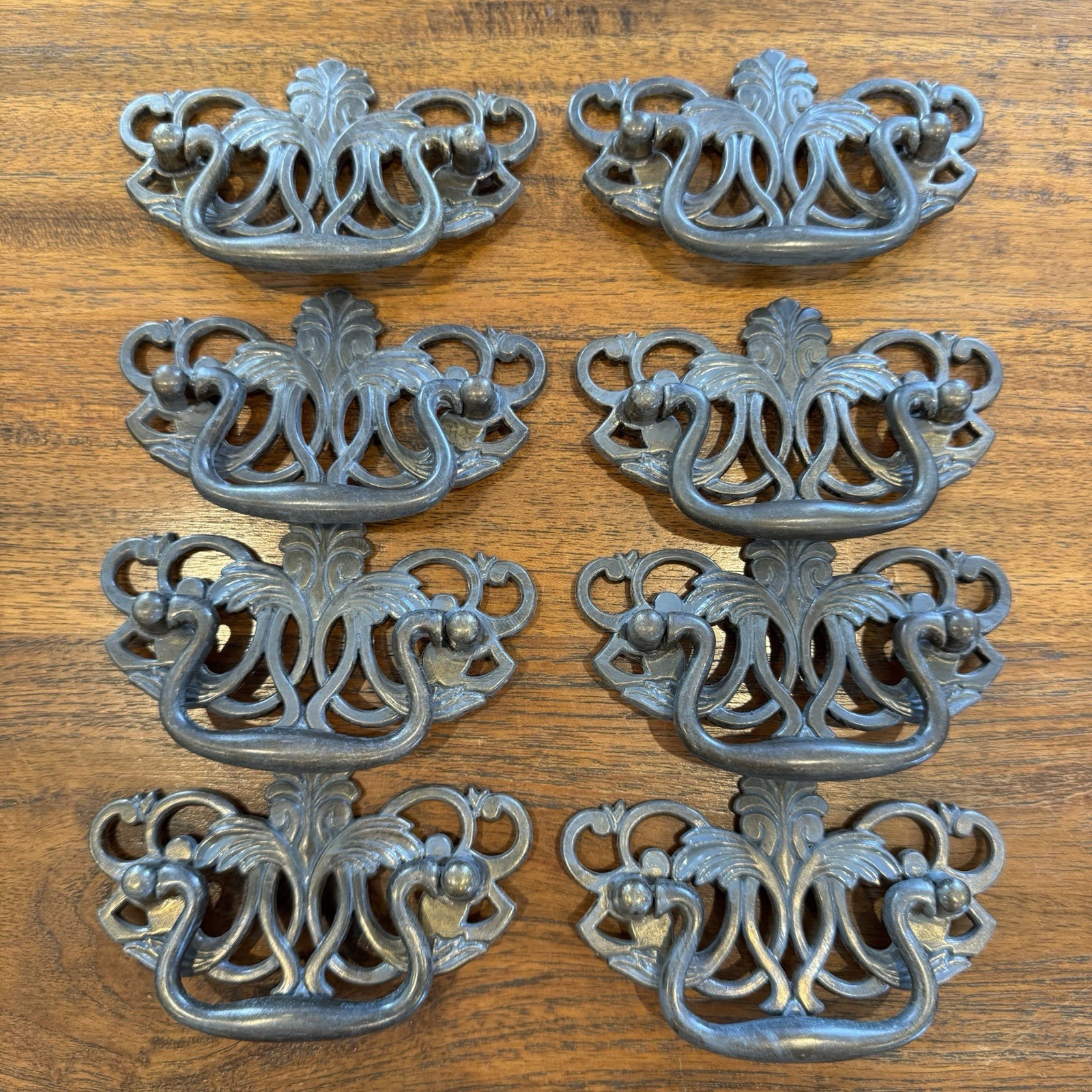 Vintage Brass Open Scroll Ornate Bail Drawer Pull Handle Lot 8 Victorian Style