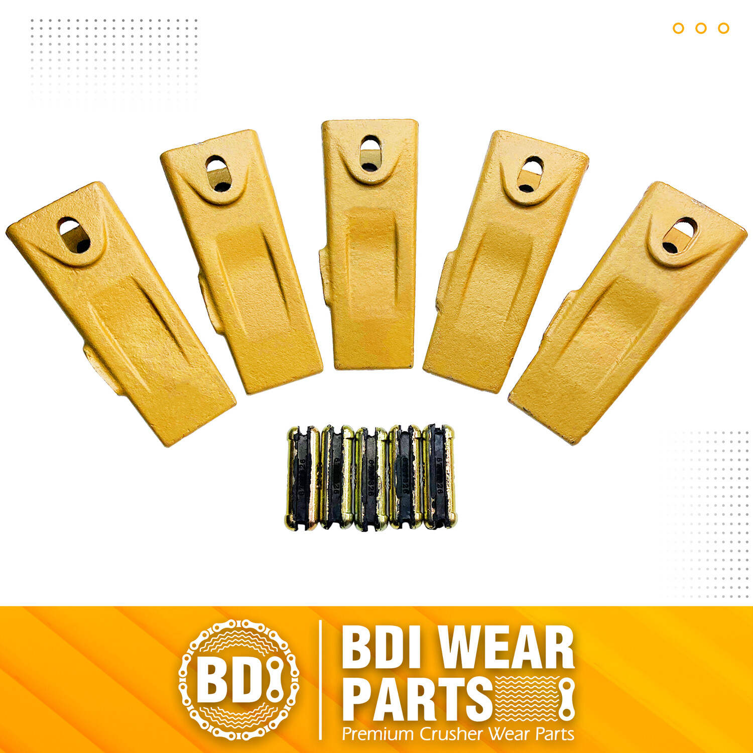 6737325 Bucket Teeth with 6737326 Flexpins for Bobcat Style Mini Excavator 10PK