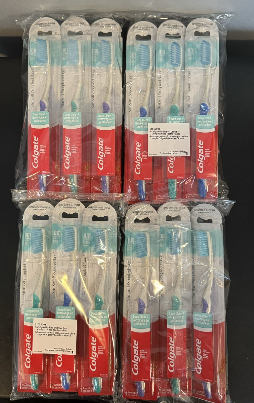 *NEW LOT OF 24 COLGATE SLIM SOFT ULTRA SOFT, SLIM TIP COMPACT TOOTHBRUSHES*