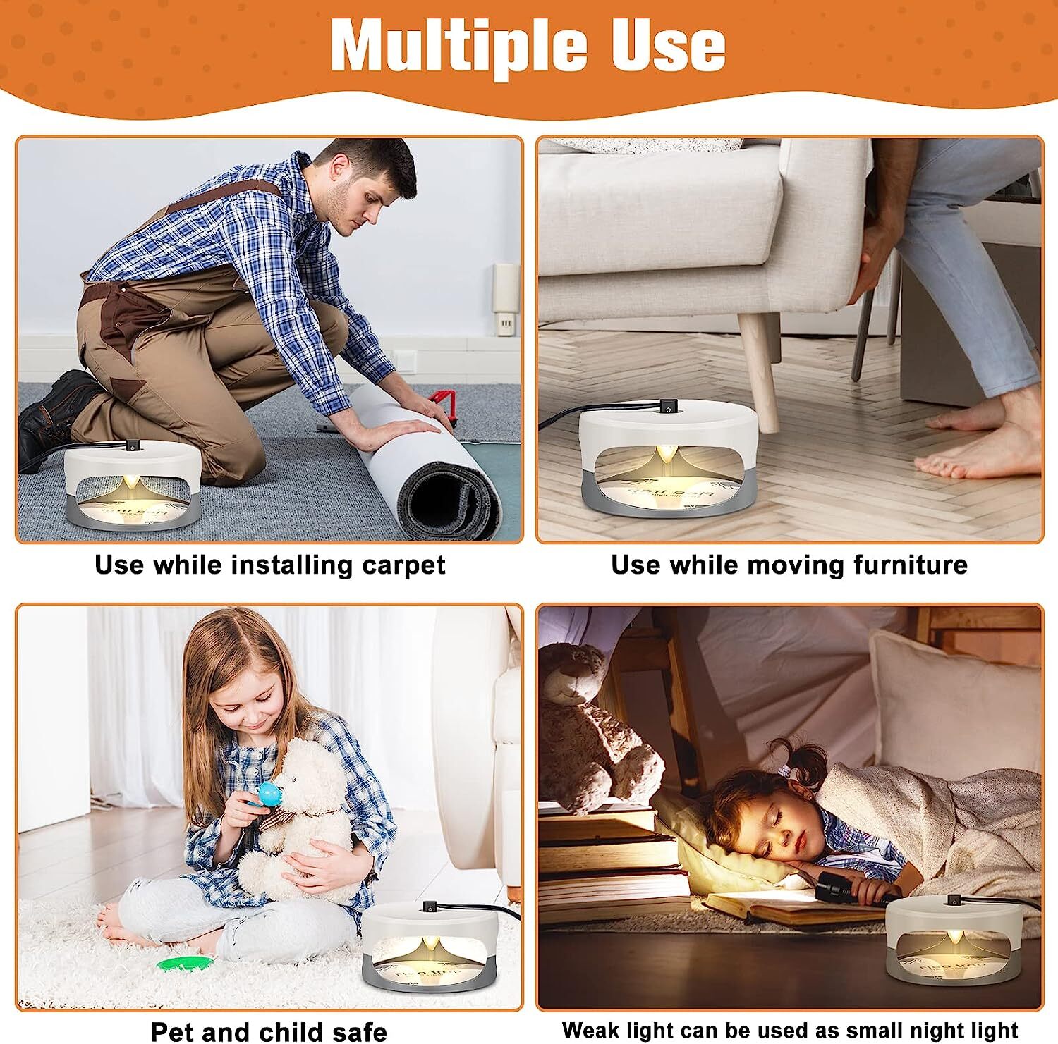 4Pcs Flea Traps for Inside Your Home with 8 Sticky Disc 8 Bulbs Flea Killer