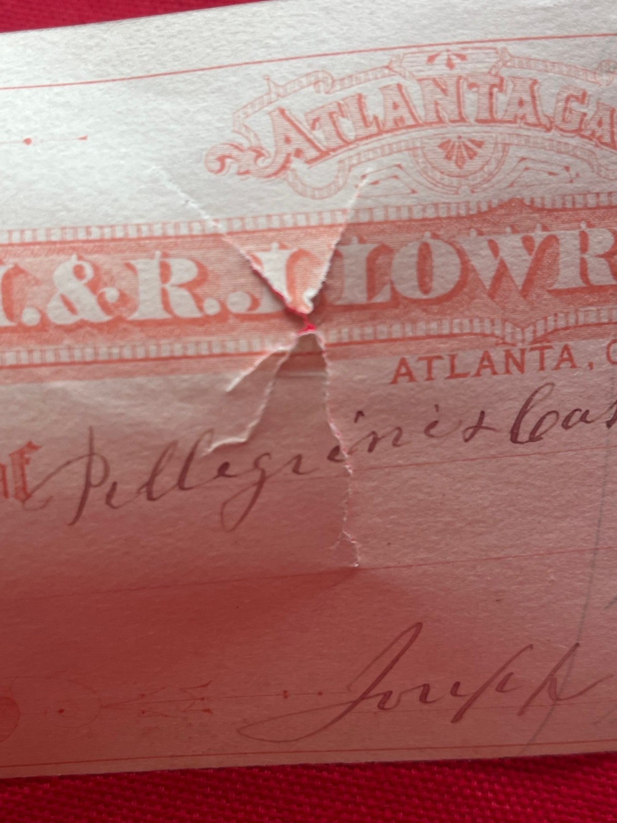 Civil War, Georgia Governor Joseph E. Brown, Personal Check Signed, Rare