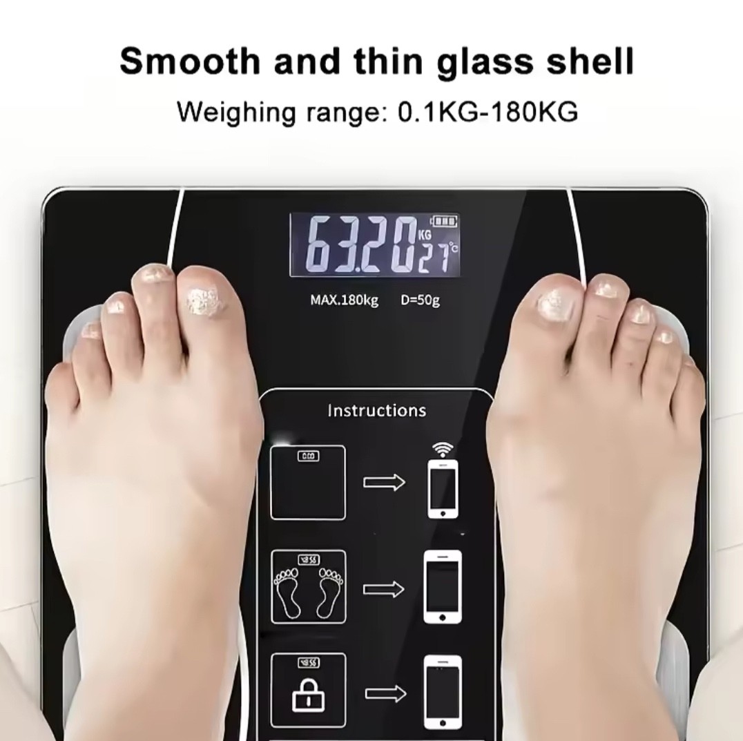 Electronic Digital Bathroom Scale High-Precision 396lb LCD Display Weight Scale