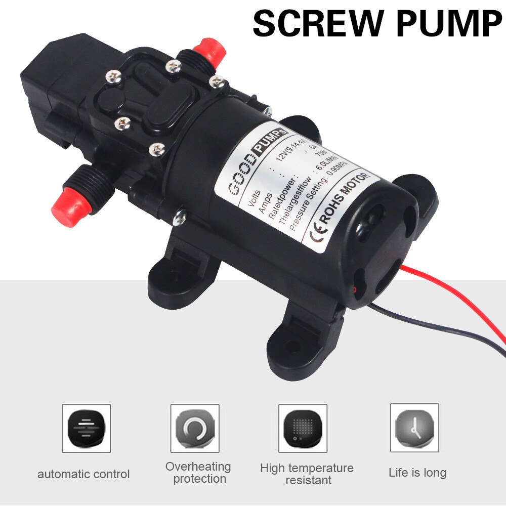 2PC 12V Water Pump 130PSI Self Priming Diaphragm High Pressure Automatic Switch