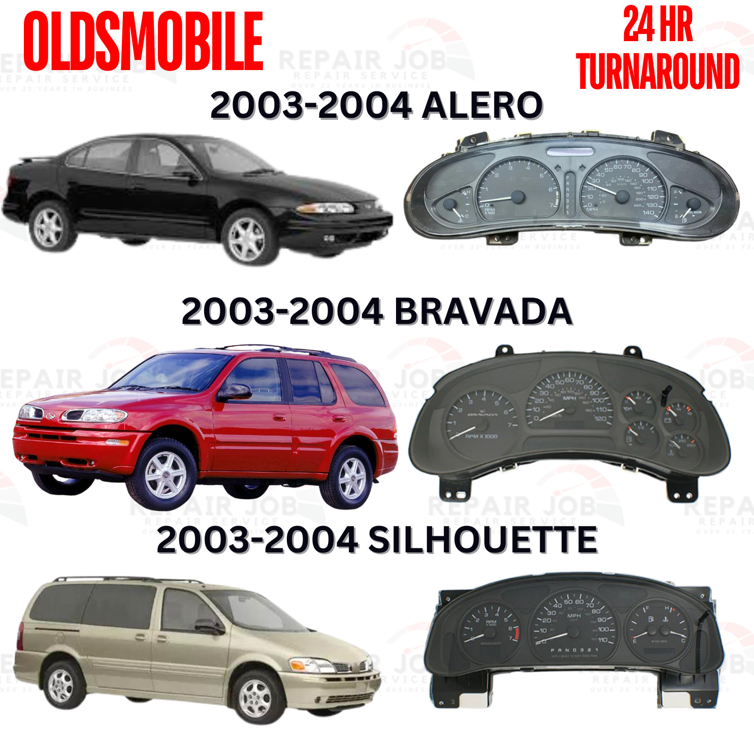 03-07 GM Chevy Sierra Silverado Tahoe Dash Cluster Full Rebuild Repair Service .