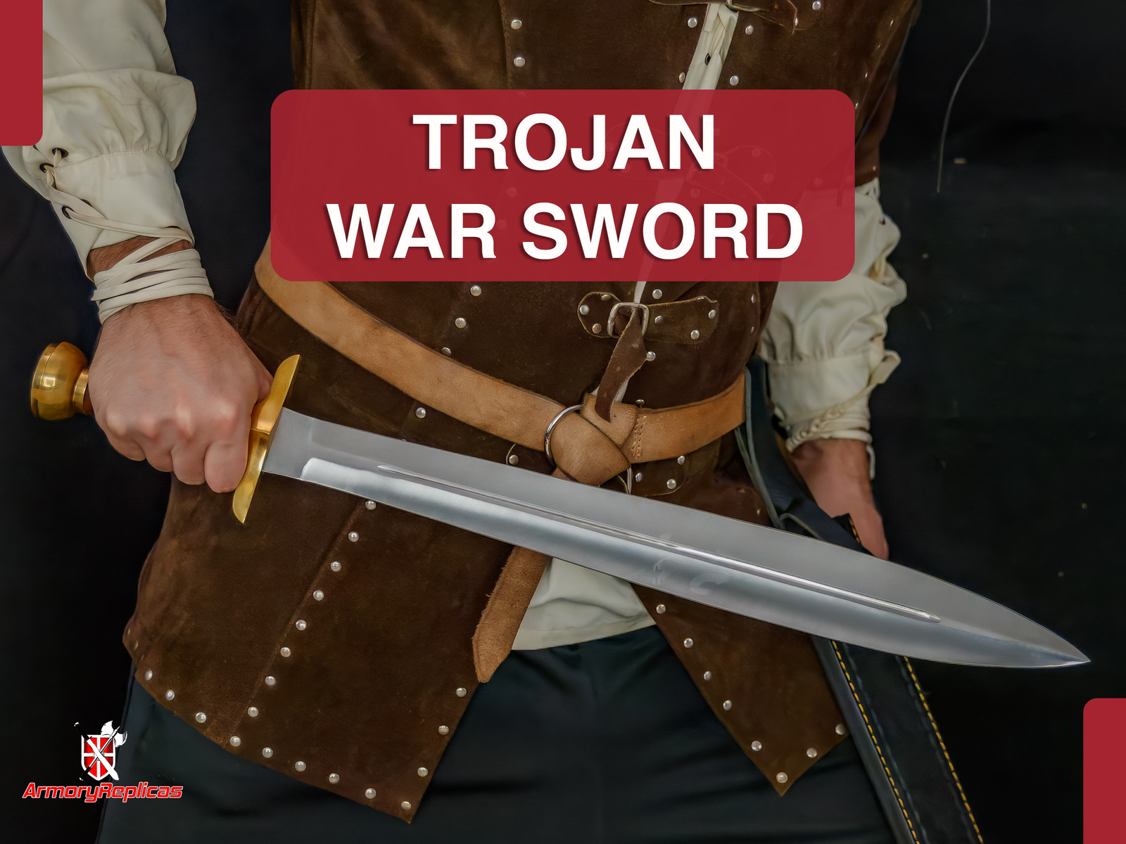 Handcrafted Battle Ready Short Sword Stainless Steel Blade Brass Guard & Sheath