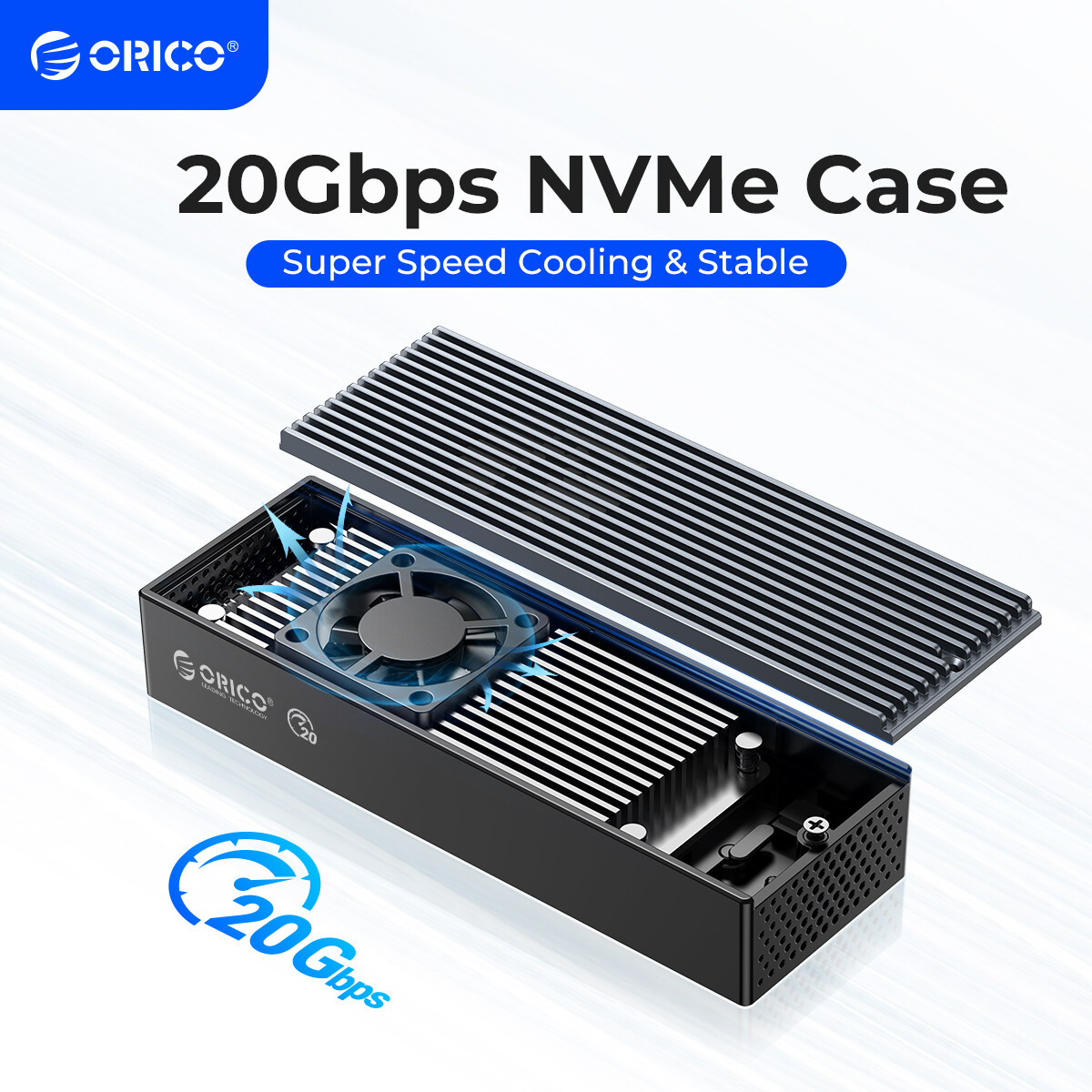 Type-C M-Key 20Gbps M.2 NVMe SSD Enclosure Adapter USB3.2 Gen2 to SSD NVMe