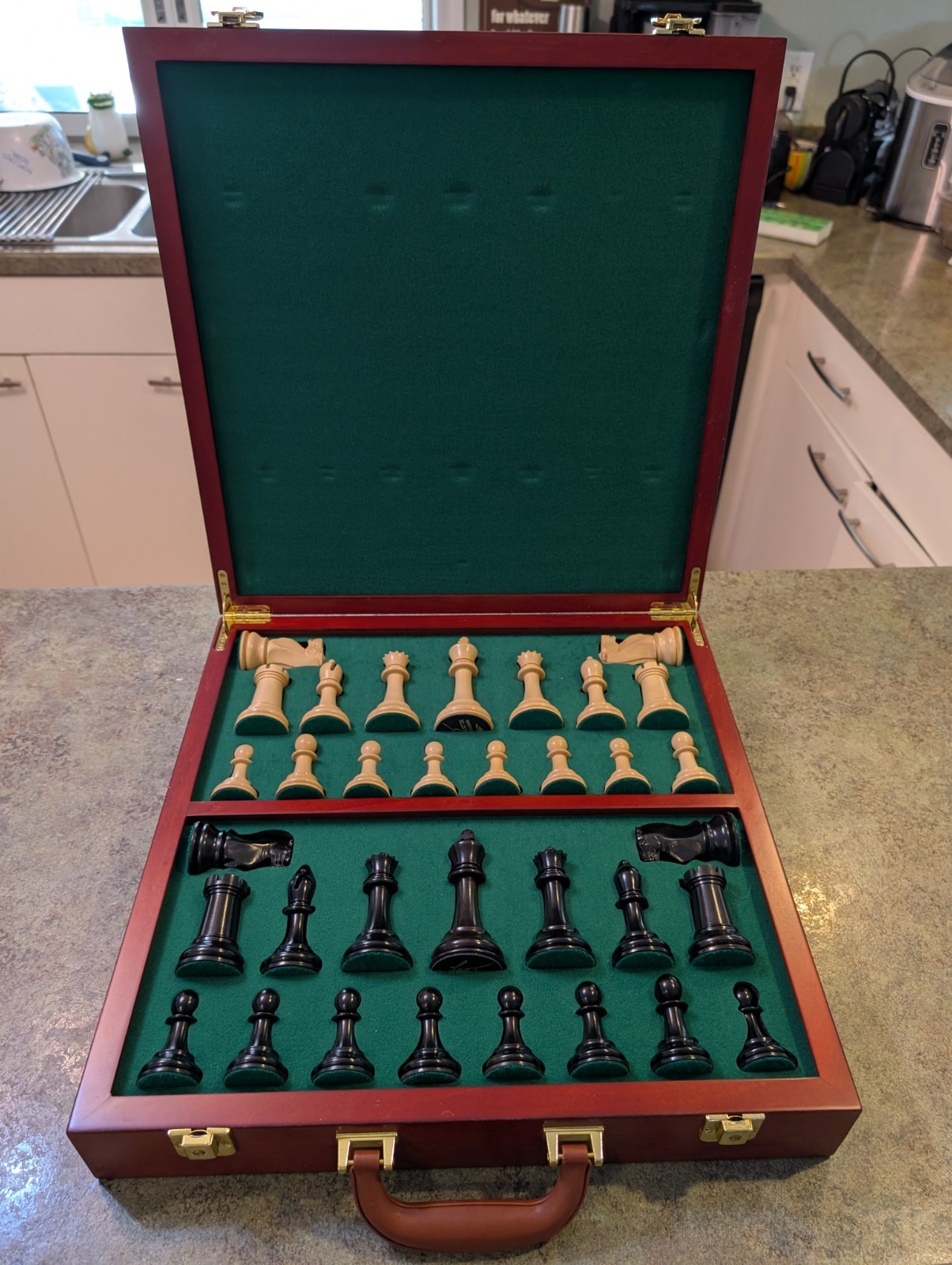 House of Staunton Wood Chess Set Pieces w Case Sam Reshevski Camaratta 4.5" King