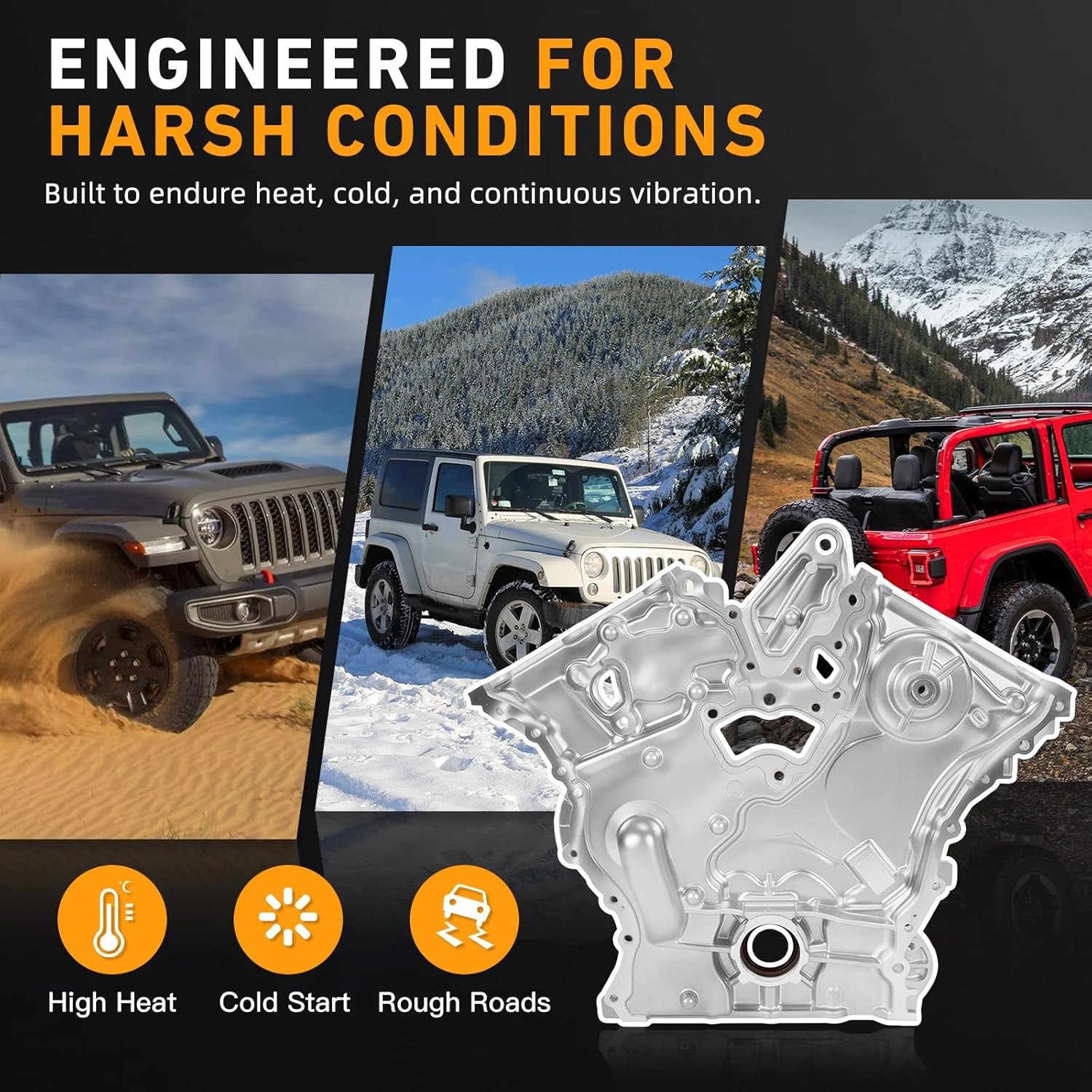 68079232AB Engine Timing Chain Cover for 2012-2018 Jeep Wrangler 3.6 3.6L V6 new