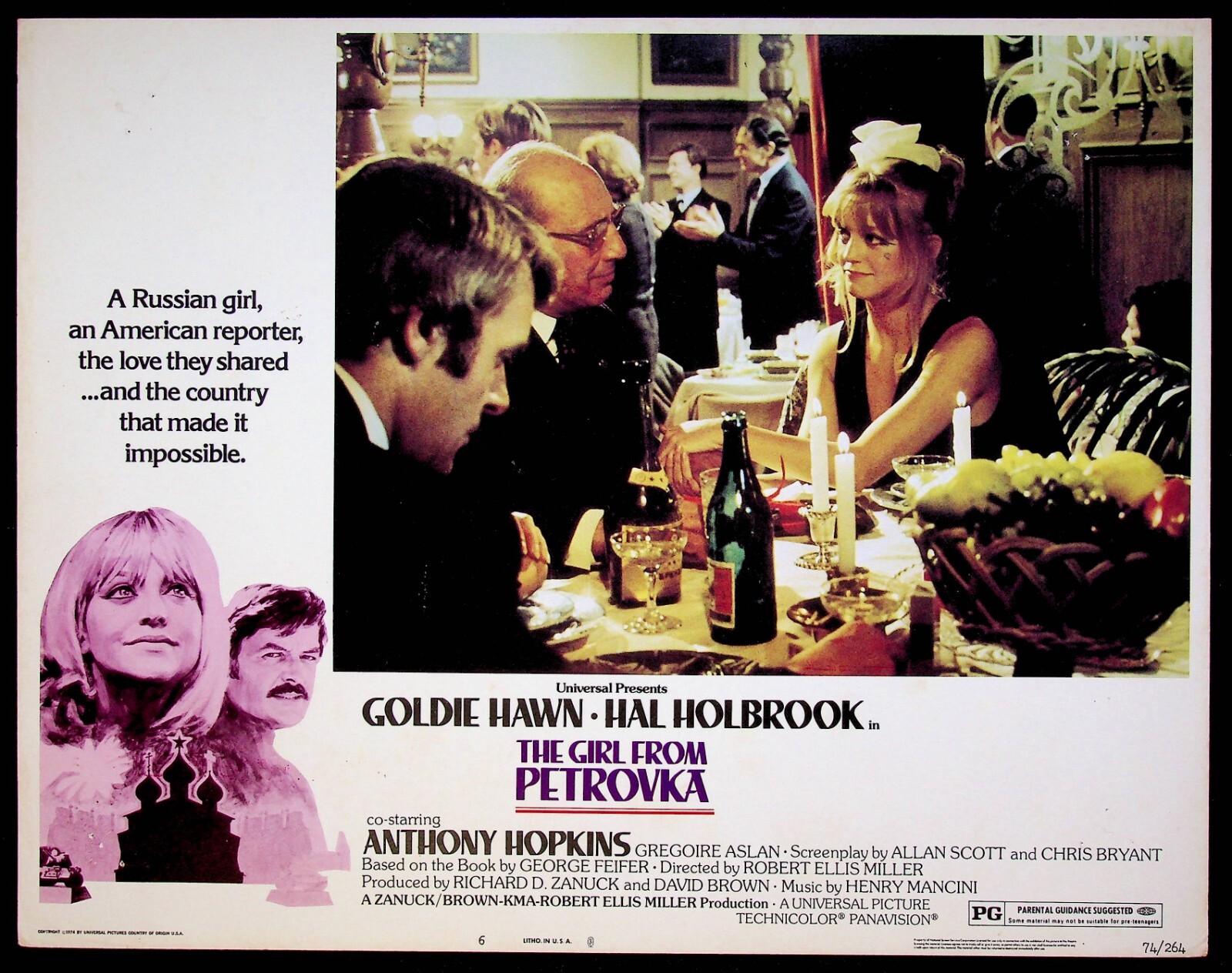 Girl from Petrovka 1974 Original Lobby Card #6 Comedy Romance Movie Goldie Hawn