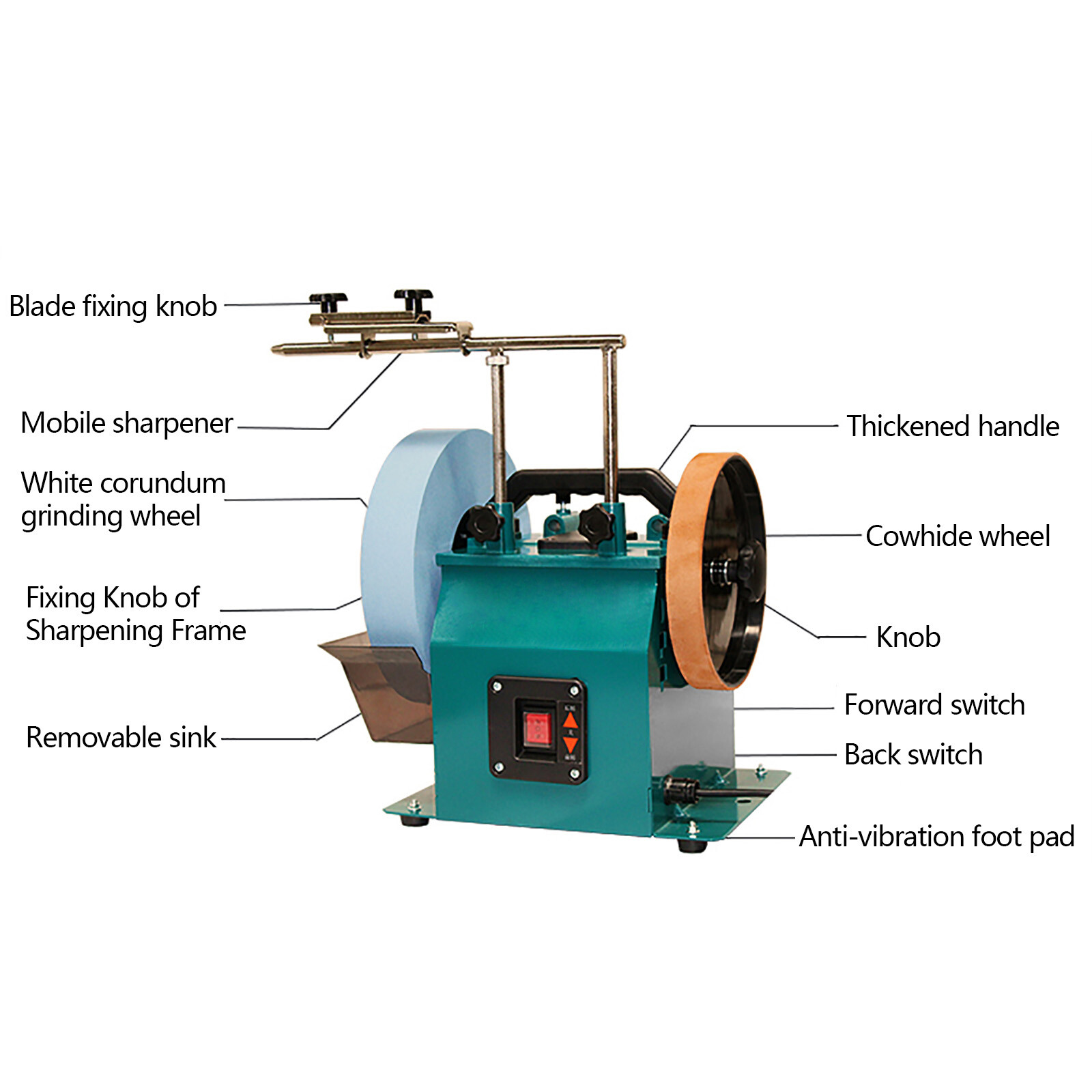 Electric Knife Sharpener Water-cooled Grinder Bench Wet Stone Grinding Machine