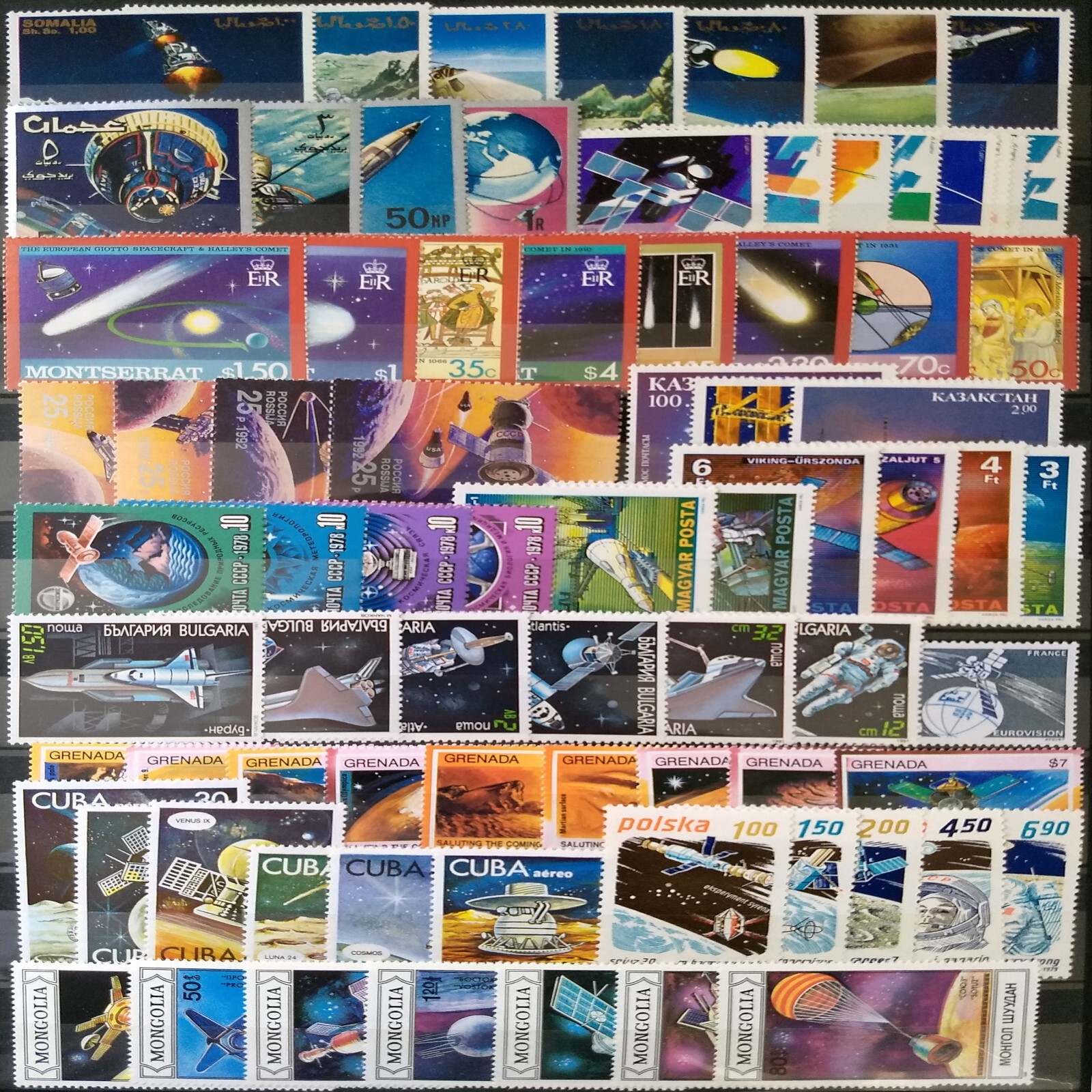 Worldwide Space Stamp Collection Mint - Each Lot: 15 Full Sets from 15 Countries
