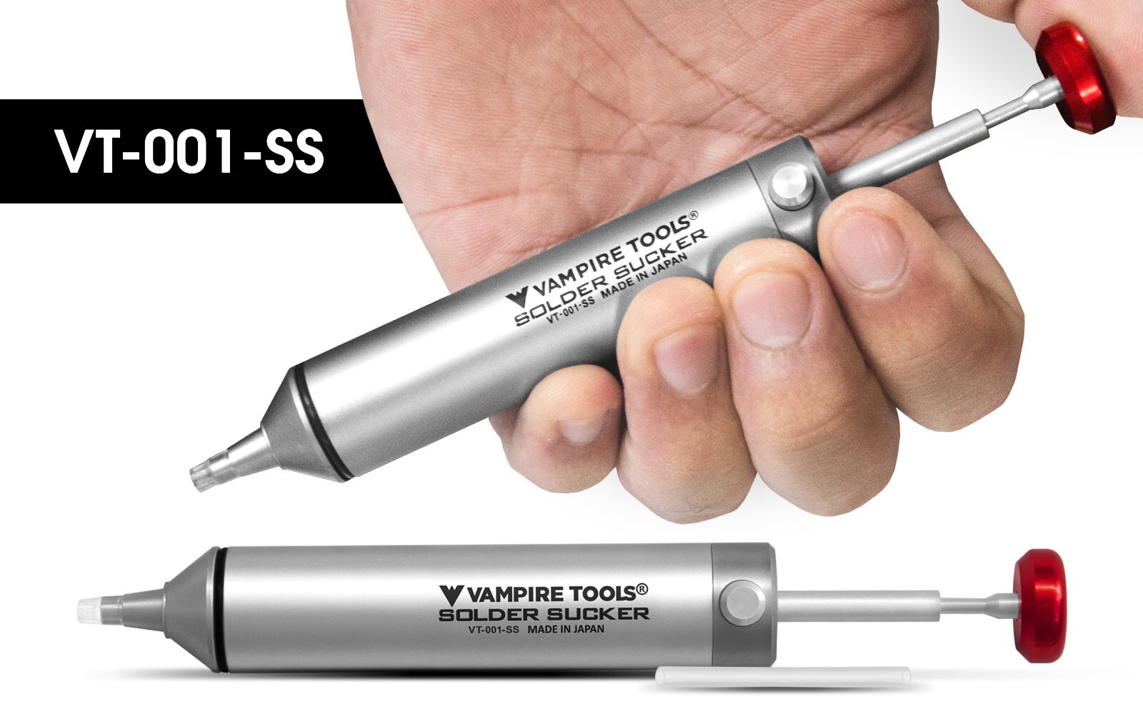 Vampire Tools Solder Sucker Compact and Durable Aluminum Body/Heat VT-001-SS