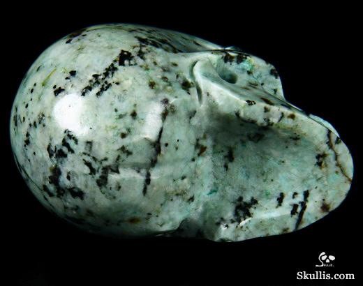2.0" African Turquoise Carved Crystal Skull, Realistic