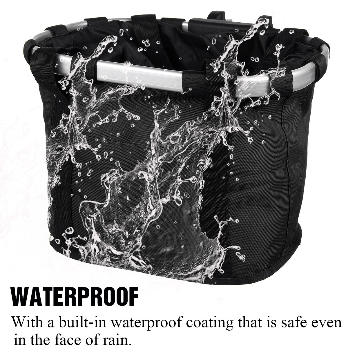 Bicycle Basket Folding Bike Front Handlebar Carrier Storage Bag Large Capacity