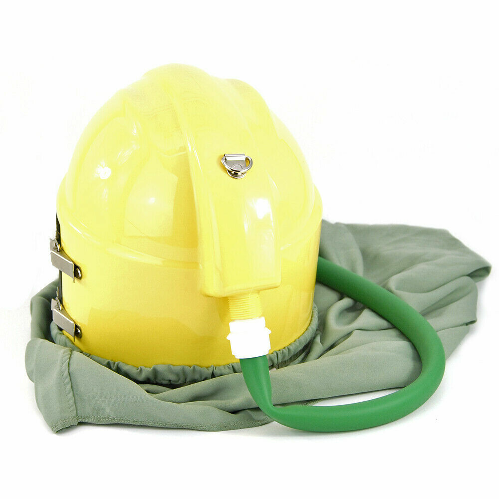 AIR FED Supplied Safety Sandblast Helmet Sand Blast Hood Protector +25pcs Lens