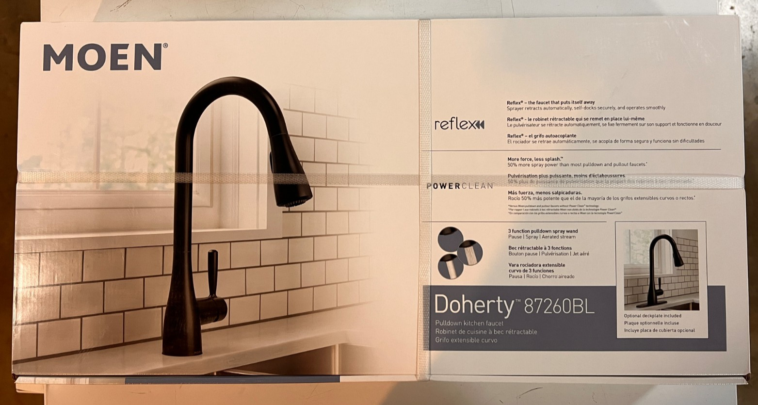 MOEN 87260BL Doherty Single Handle Pull-Down Sprayer Kitchen Faucet Matte Black