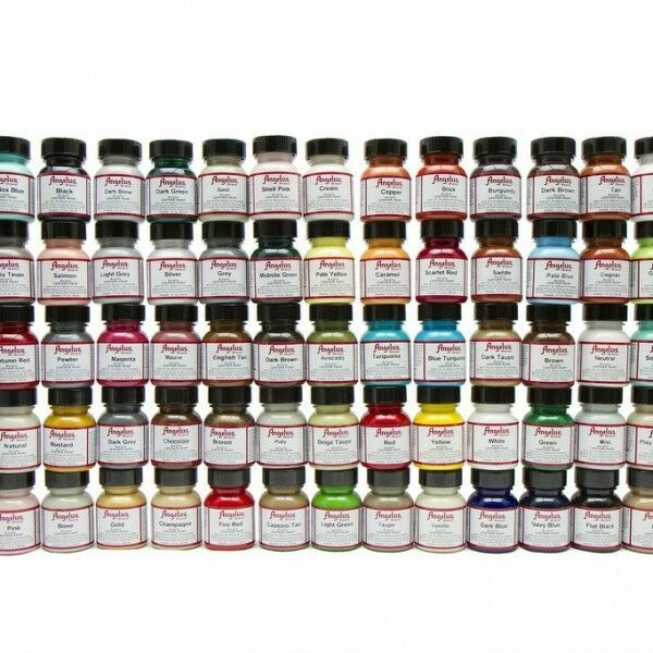 Angelus Brand 1oz Acrylic Leather & Vinyl Waterproof paint 60 Available Colors