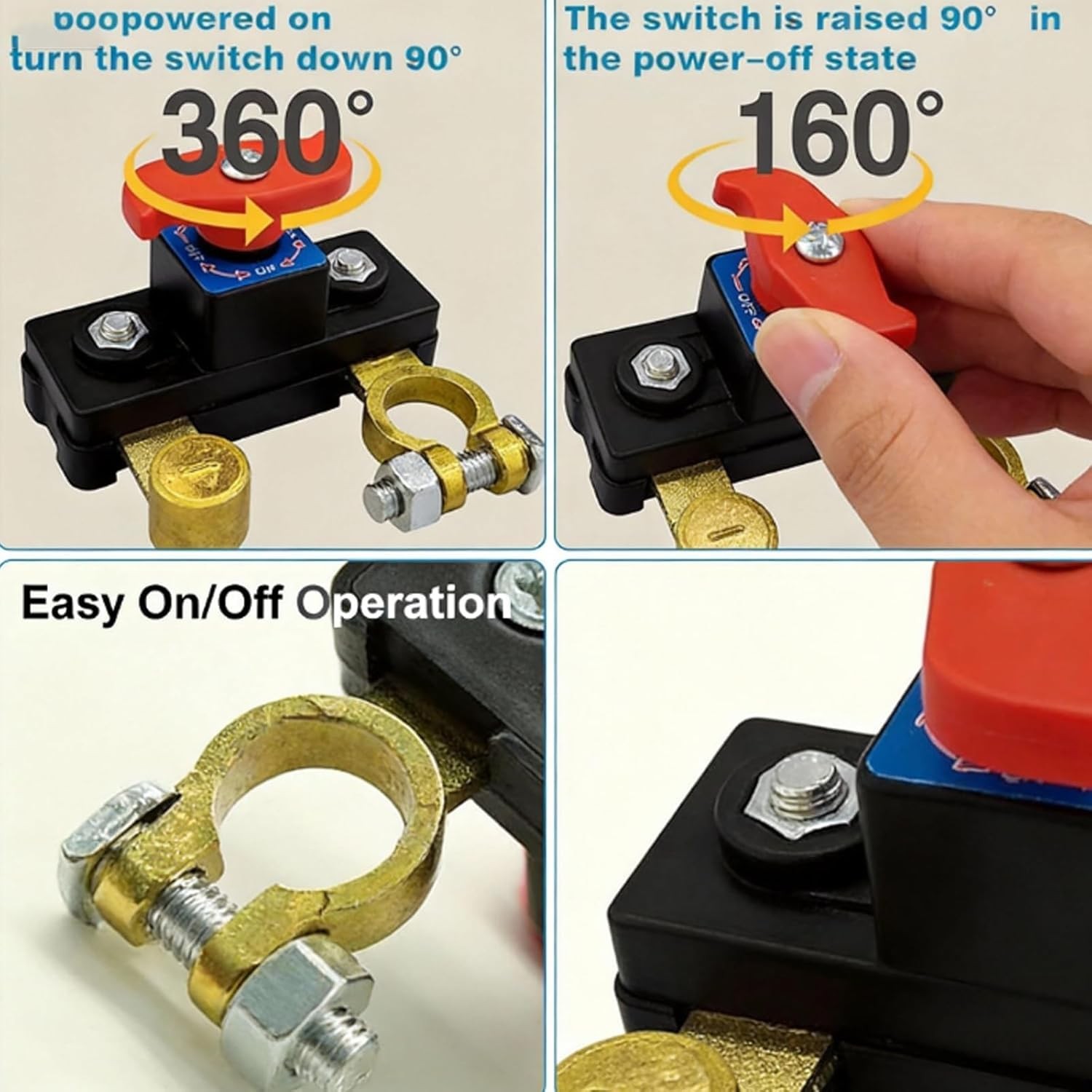 Universal Battery Disconnect Leak Protector 12v/24v Car Disconnect Switch-------