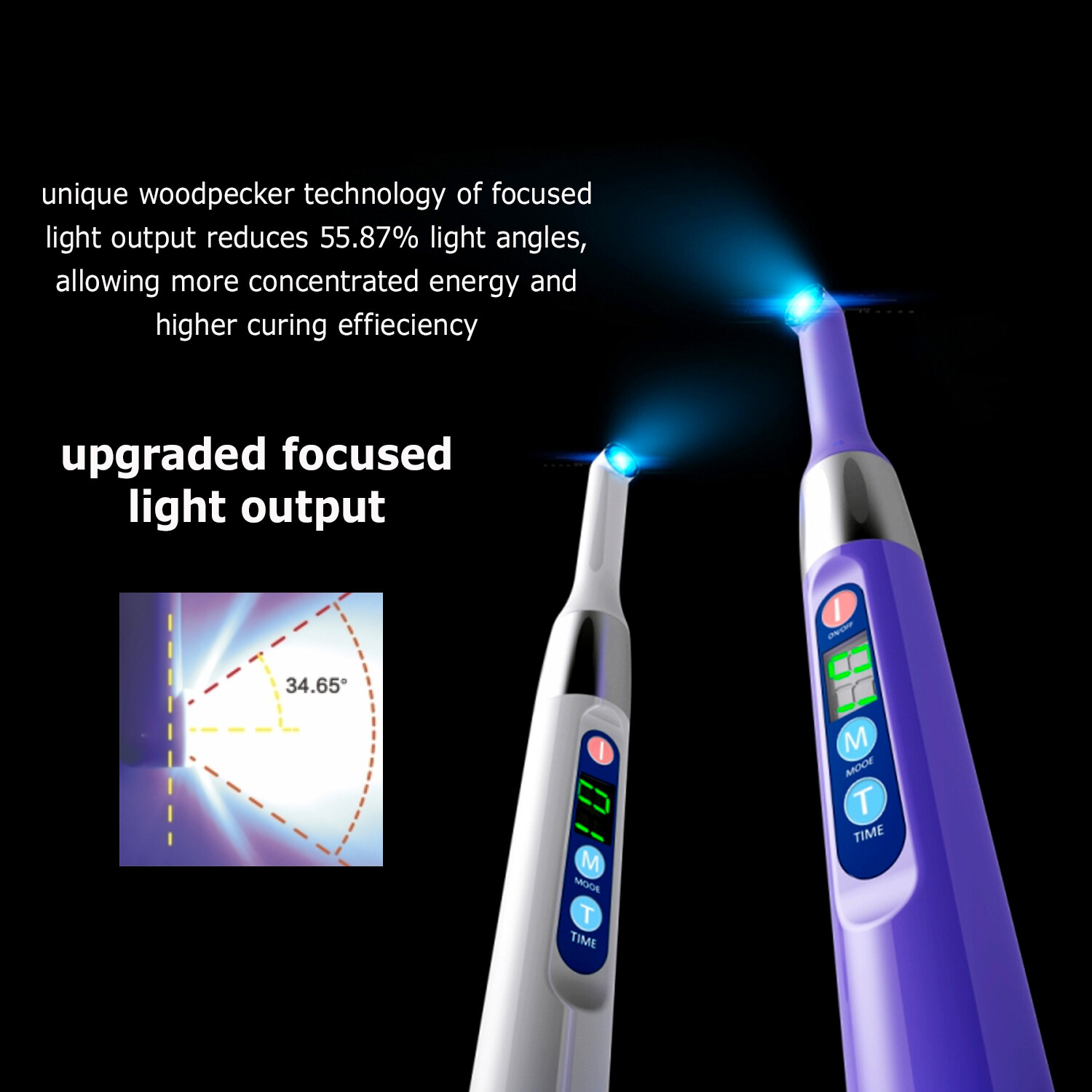 Original Woodpecker iLED Dental Curing Light Lamp Wireless 1 Sec Curing 2500mw