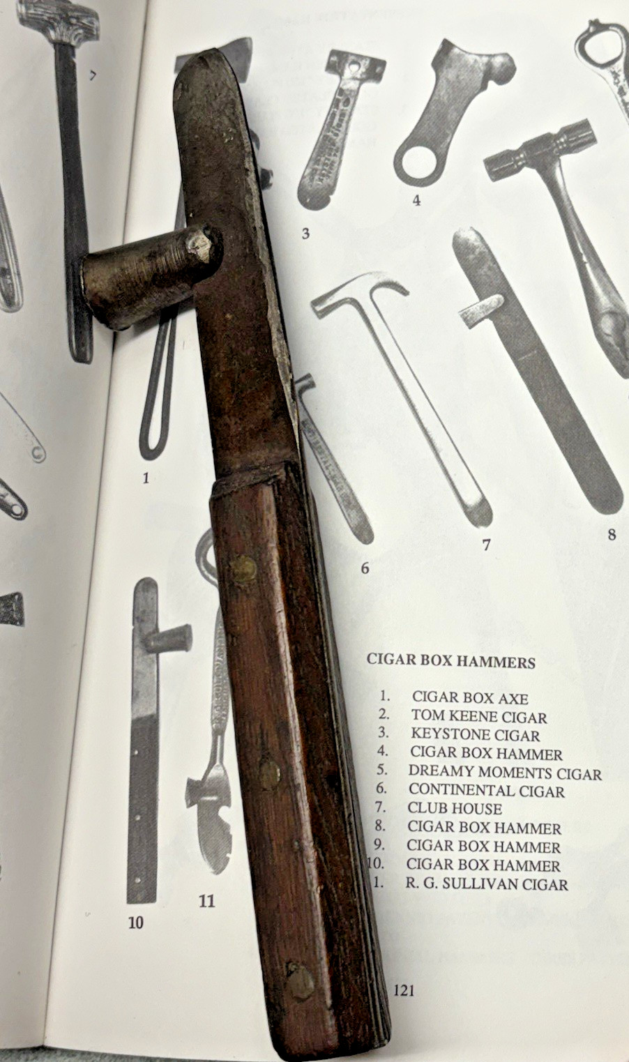 Vintage Antique Wood Handle Cigar Box Knife Opener Hammer Tool NICE