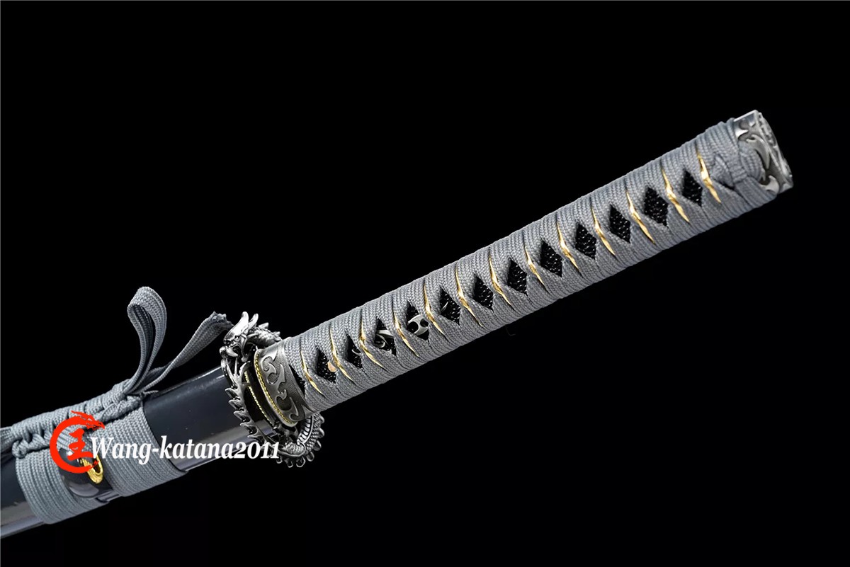 Full Tang Gray Dragon Japanese Samurai Katana Sharp Sword T10Steel Clay Tempered