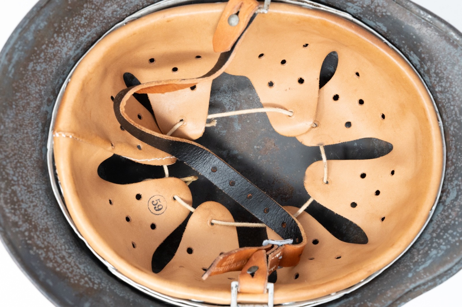 WWII German M35 Luftwaffe Helmet With Reproduction Liner and Chinstrap