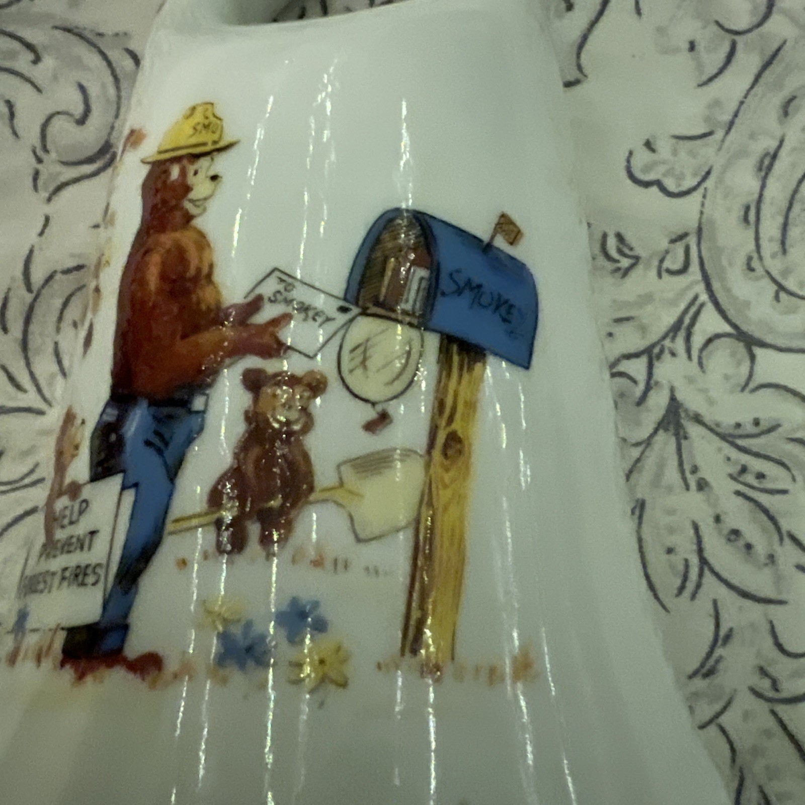 Vintage Norcrest Smokey The Bear Ceramic Bell Japan Prevent Forest Fires 70’s