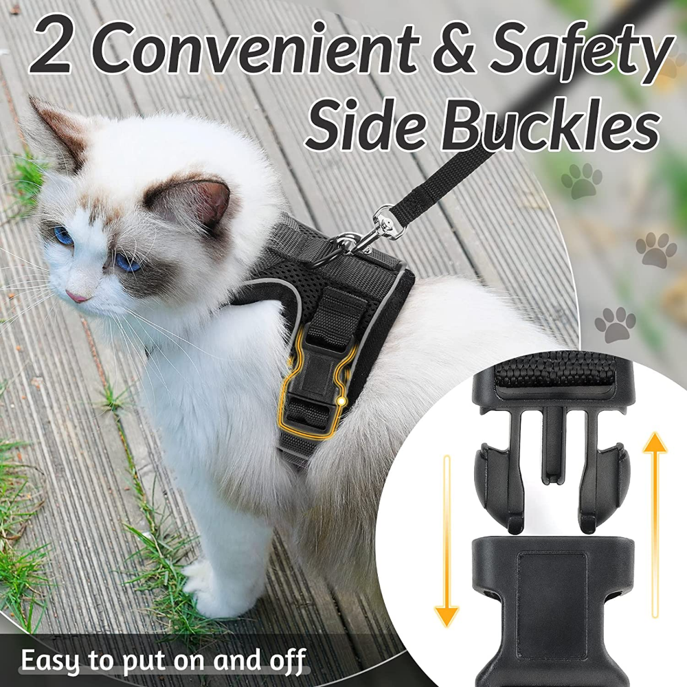 rabbitgoo Pet Cat Harness and 59" Leash Escape Proof Adjustable Vest for Cats