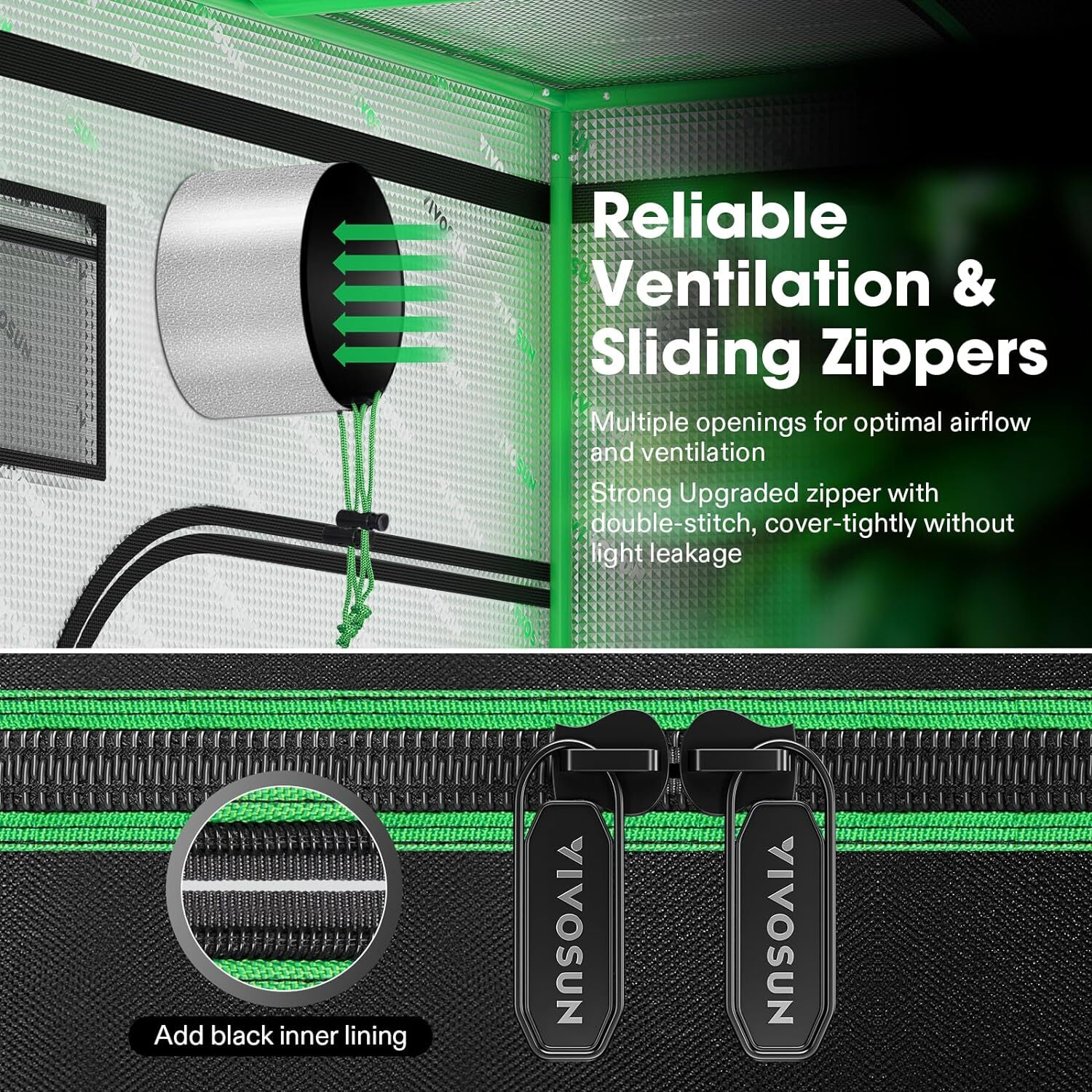 2-in-1 9x4FT Complete Grow Tent Kit,VS4000 LED Grow Light,8" 740CFM Inline Fan