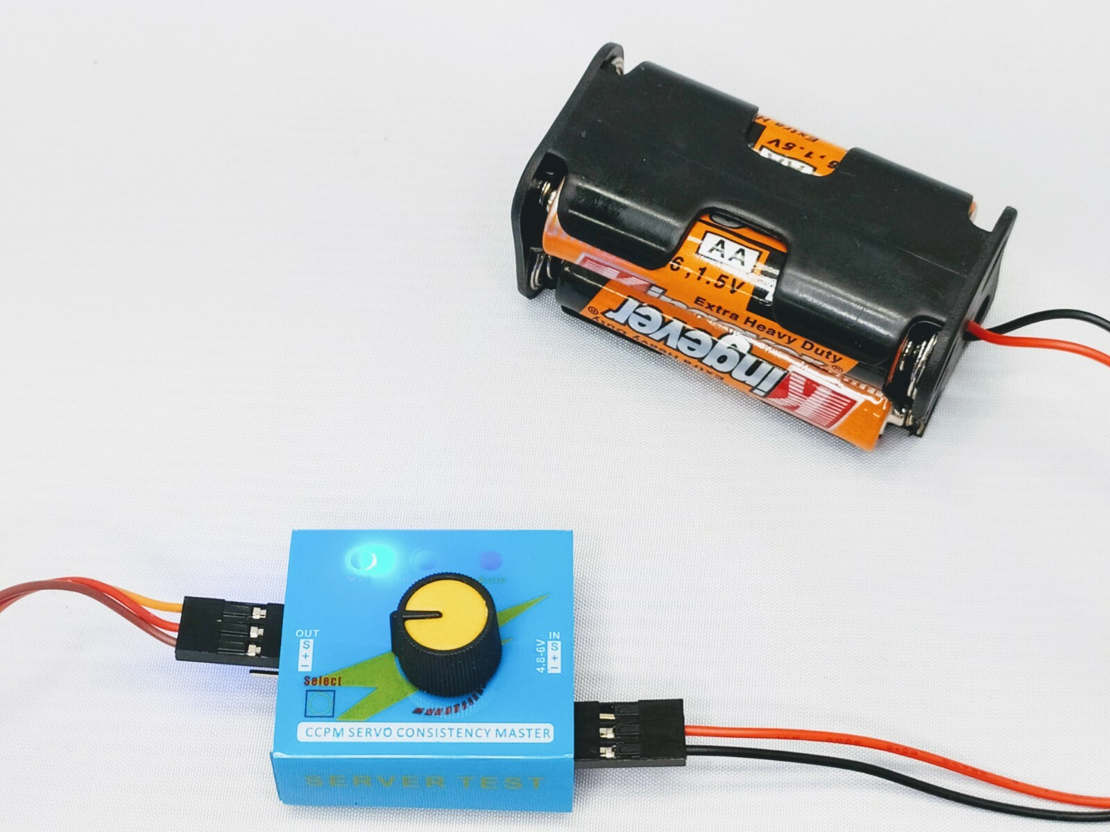 Servo Tester Kit (9g Servo Motor, Servo Tester, Battery Holder) Robot STEM Kit