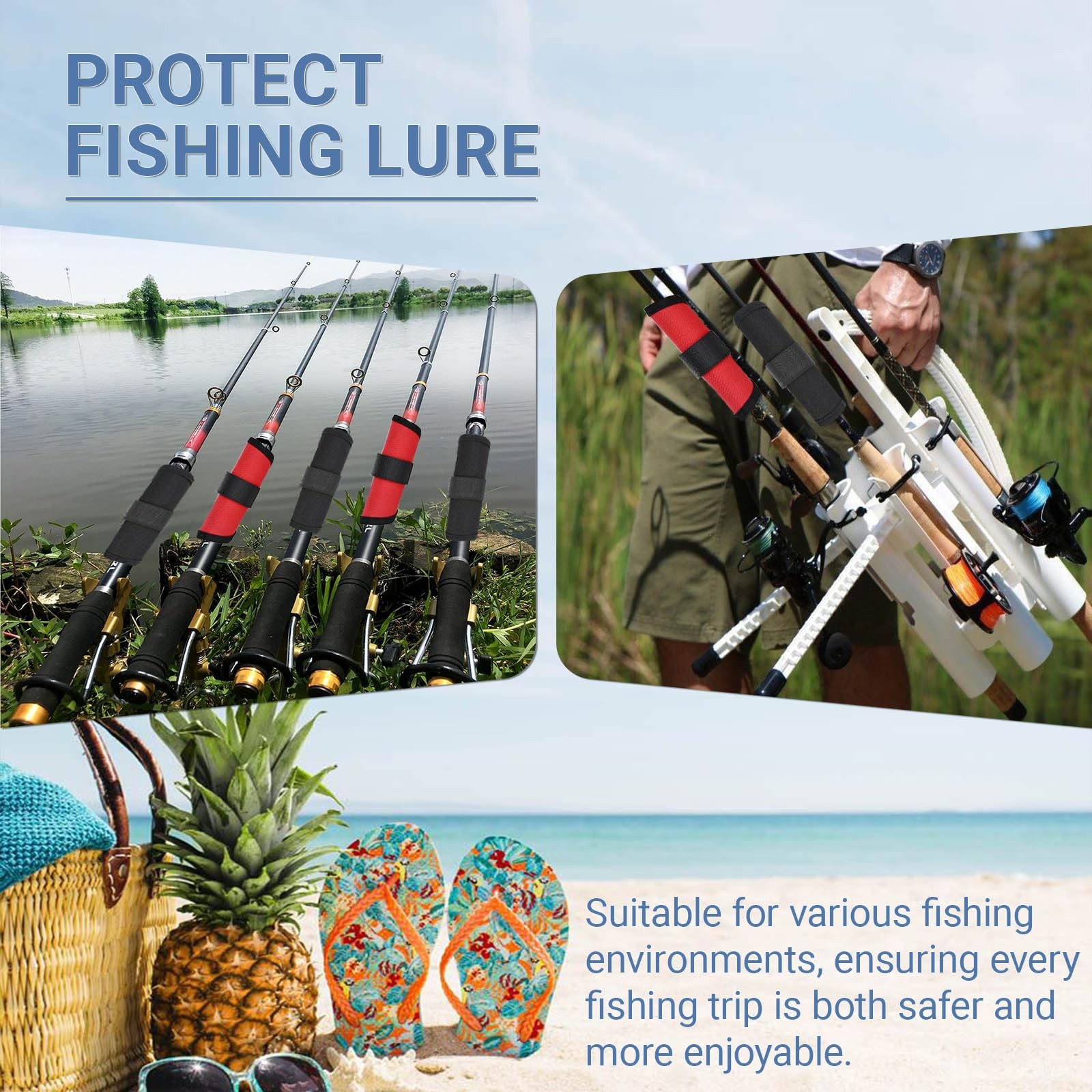 10 Pcs Fishing Lure Wraps - Hook & Lure Protectors Covers for Safe Bait Stora...