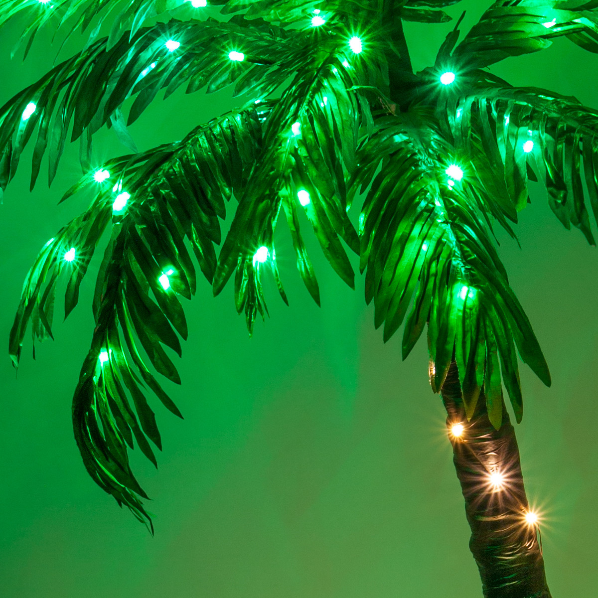 Curved LED Lighted Palm Tree Home Patio Decor 10 Function Remote Control & Timer